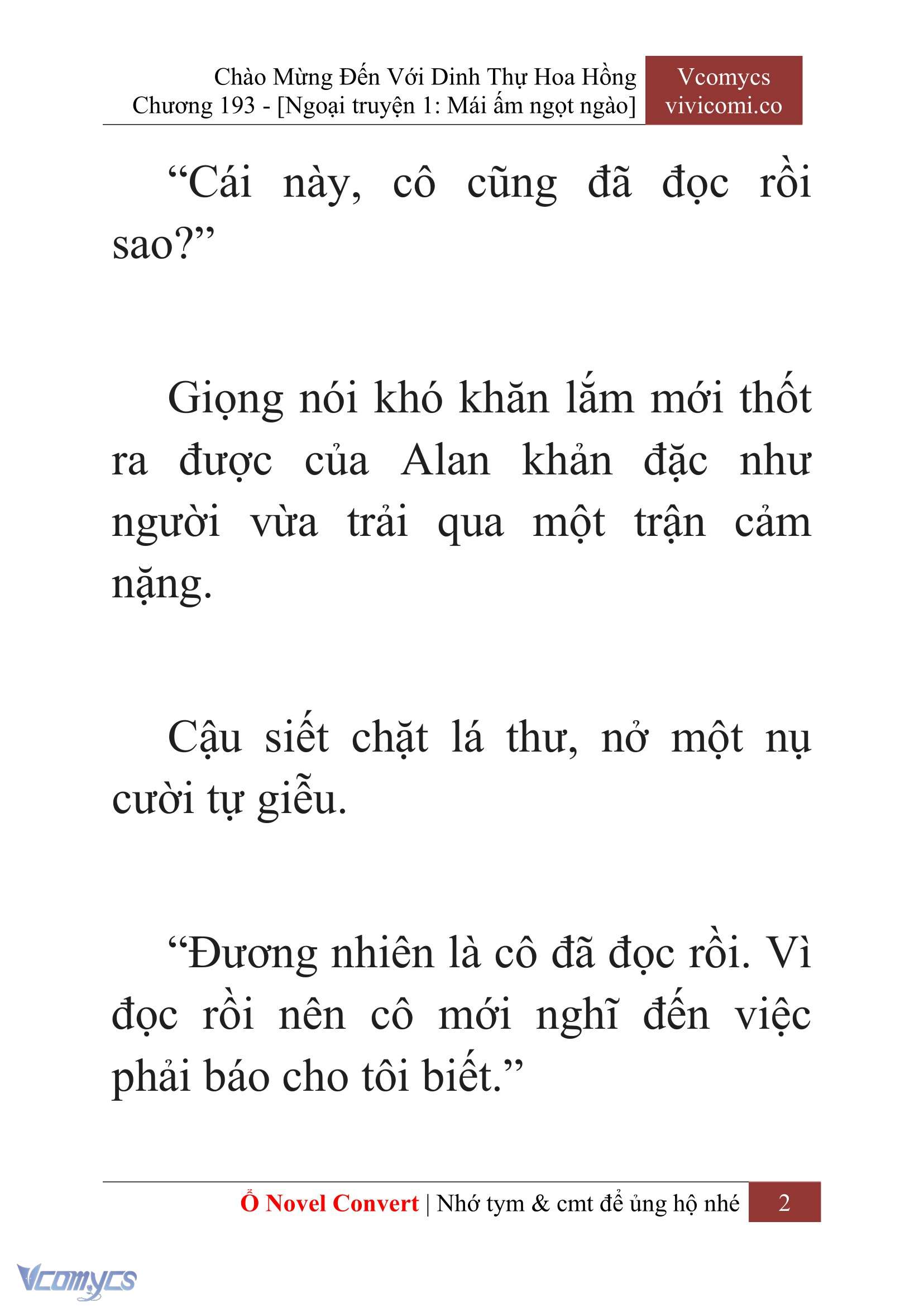 [Novel] Chào Mừng Đến Với Dinh Thự Hoa Hồng Chap 193 - Trang 2