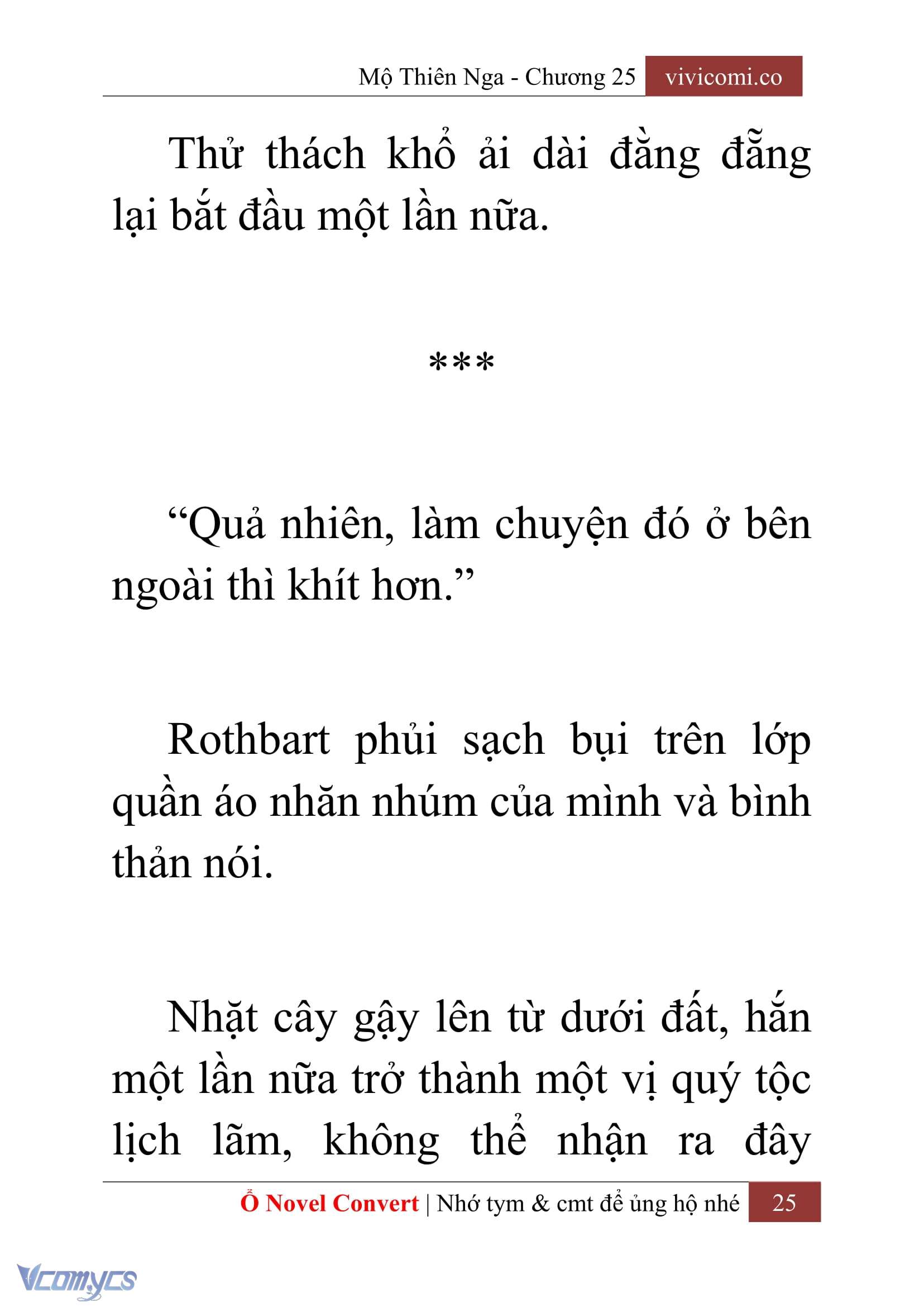 [Novel] Mộ Thiên Nga Chap 25 - Trang 2