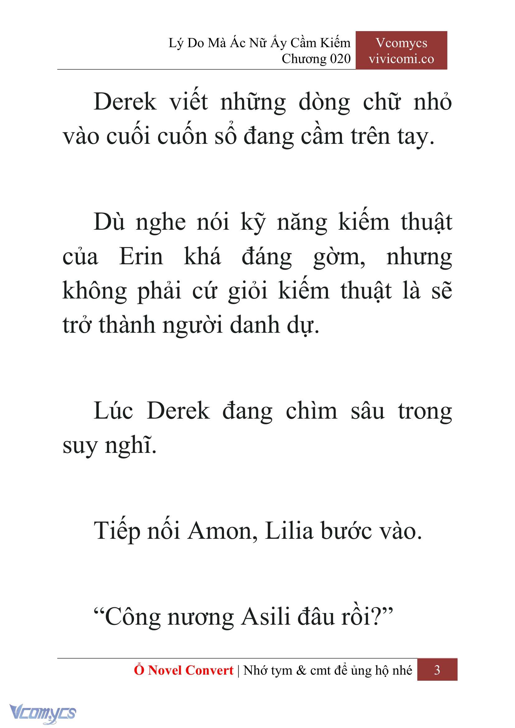 [Novel] Lý Do Mà Ác Nữ Ấy Cầm Kiếm Chap 20 - Trang 2