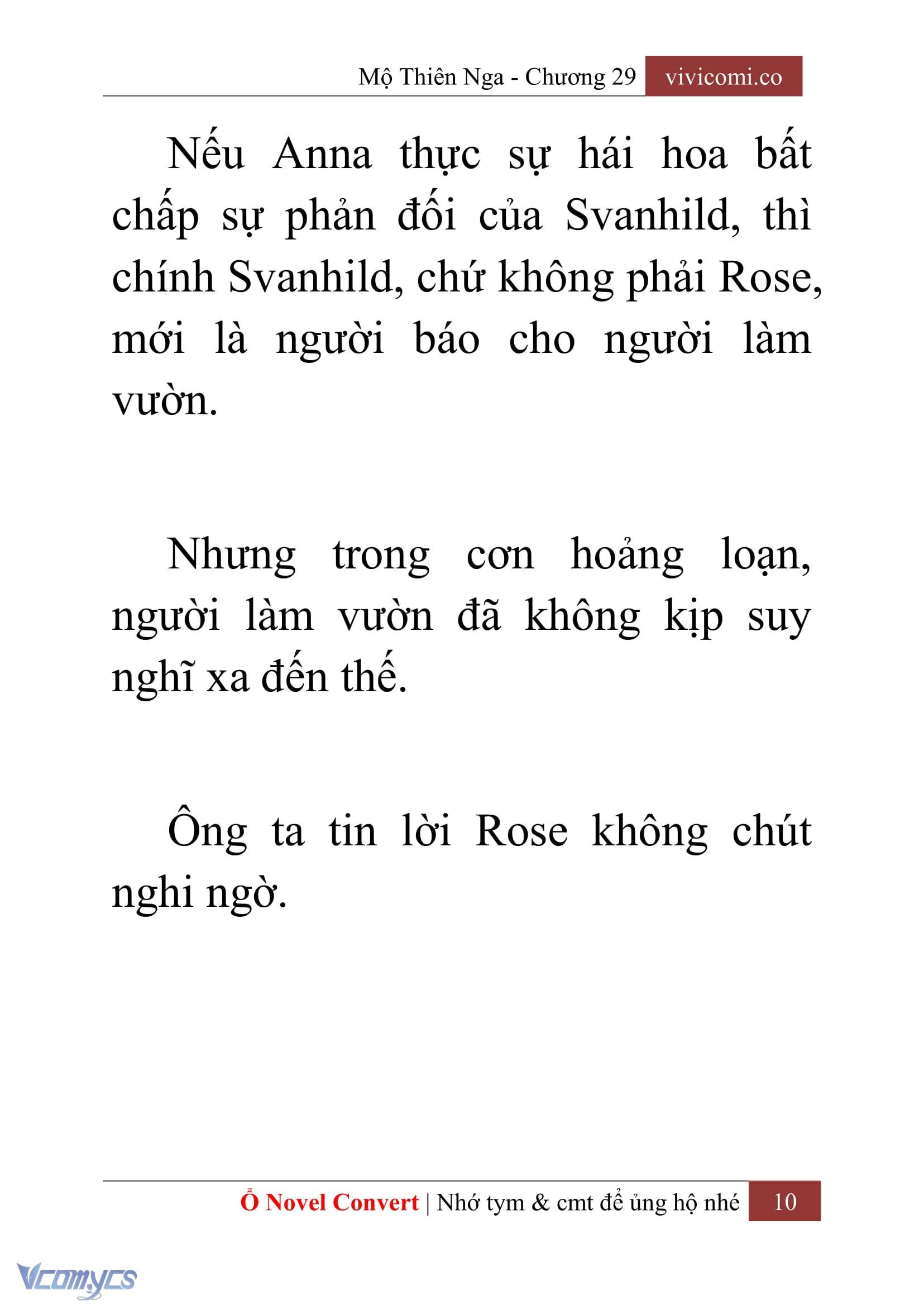 [Novel] Mộ Thiên Nga Chap 29 - Trang 2