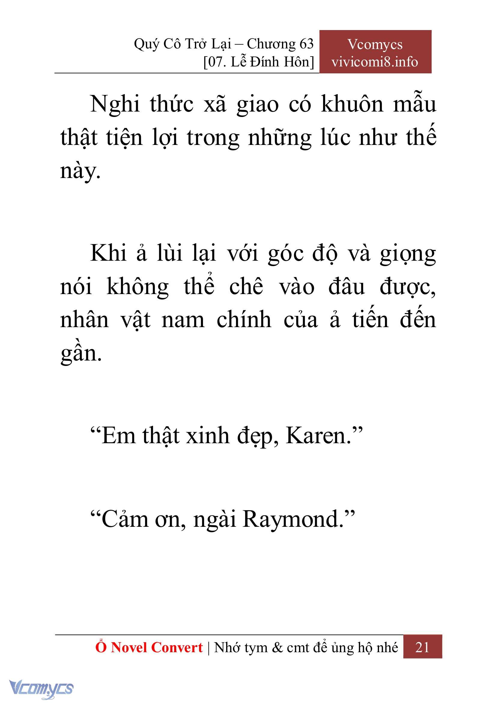 [Novel] Quý Cô Trở Lại Chap 63 - Trang 2