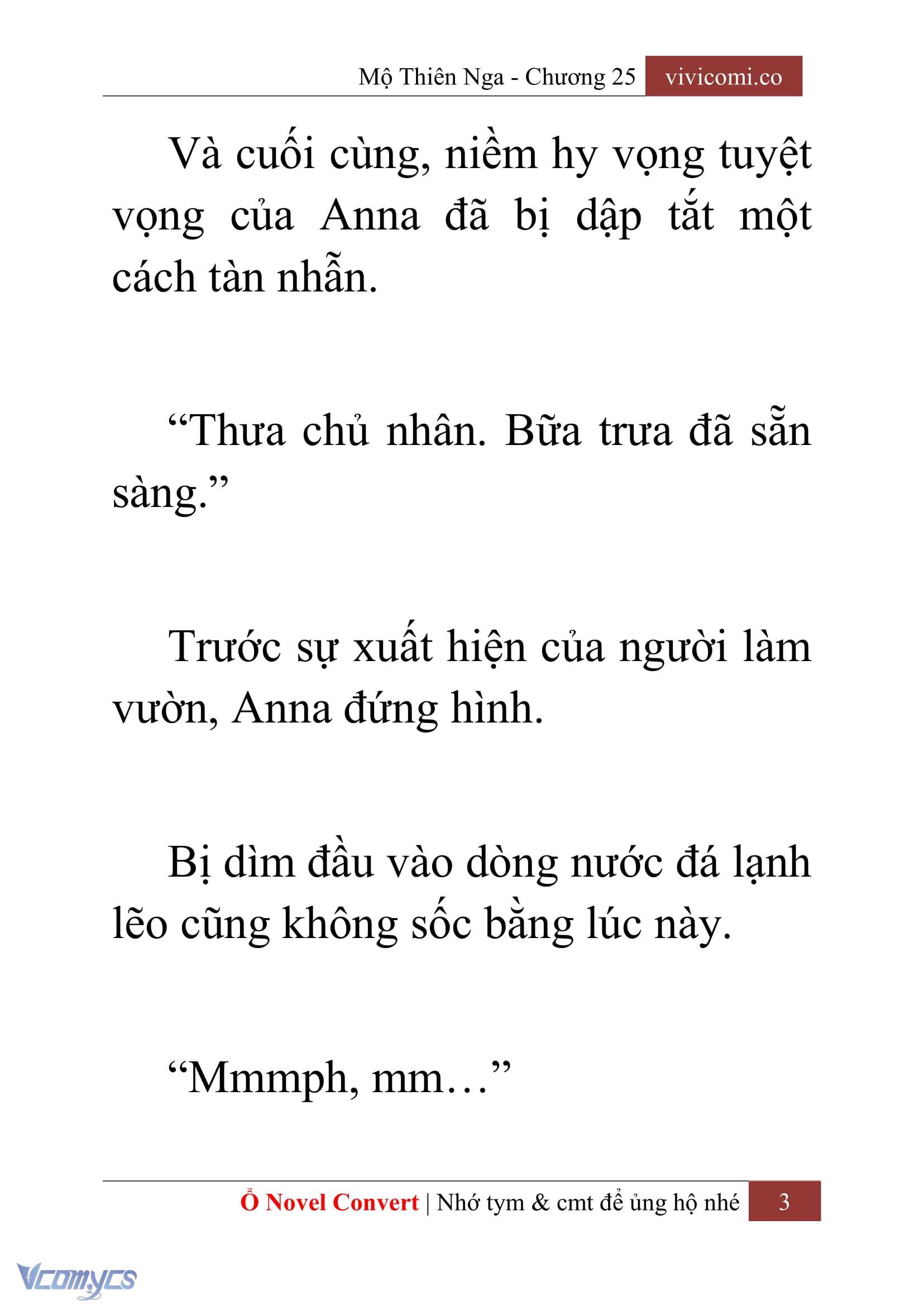 [Novel] Mộ Thiên Nga Chap 25 - Trang 2