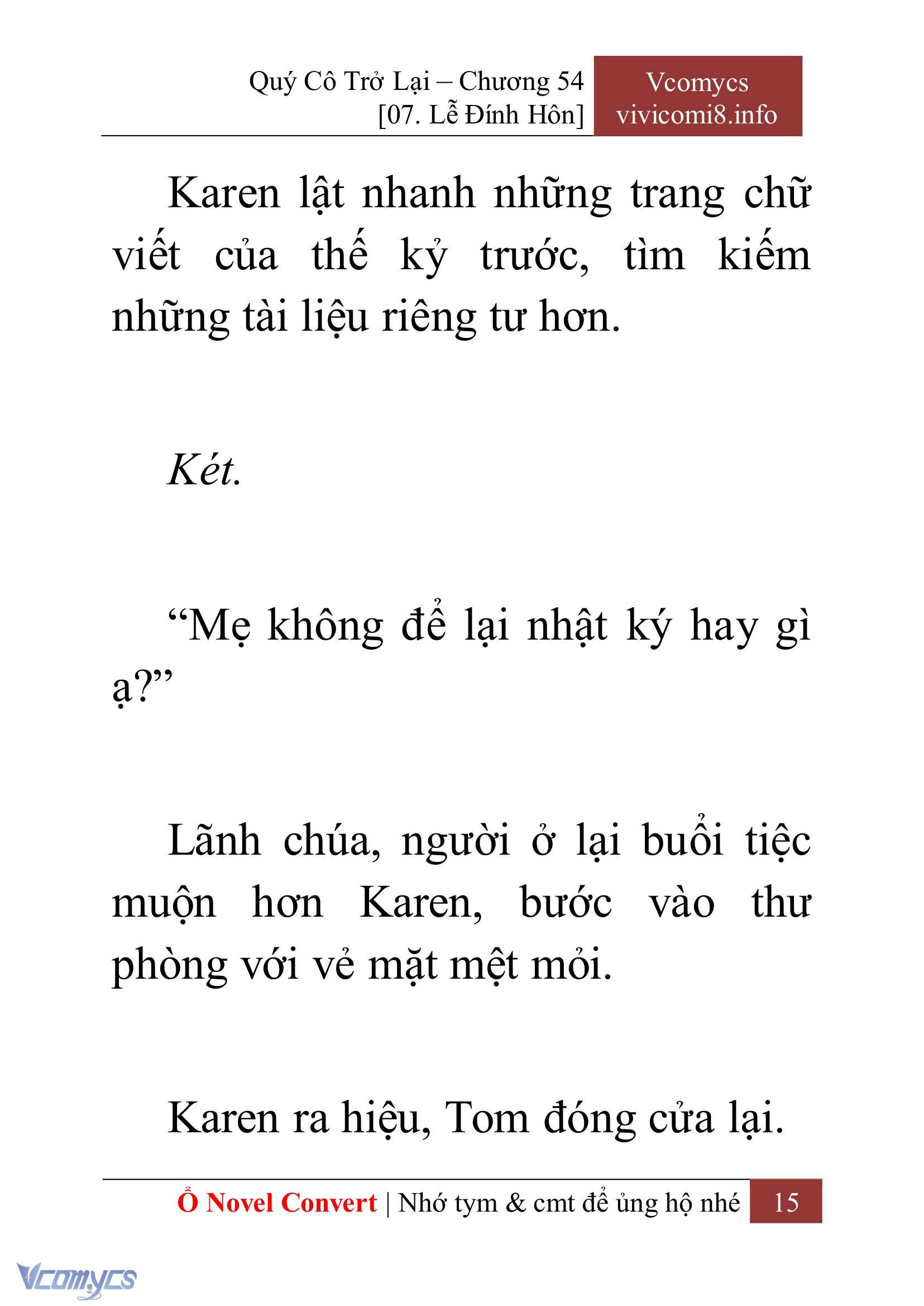[Novel] Quý Cô Trở Lại Chap 54 - Trang 2