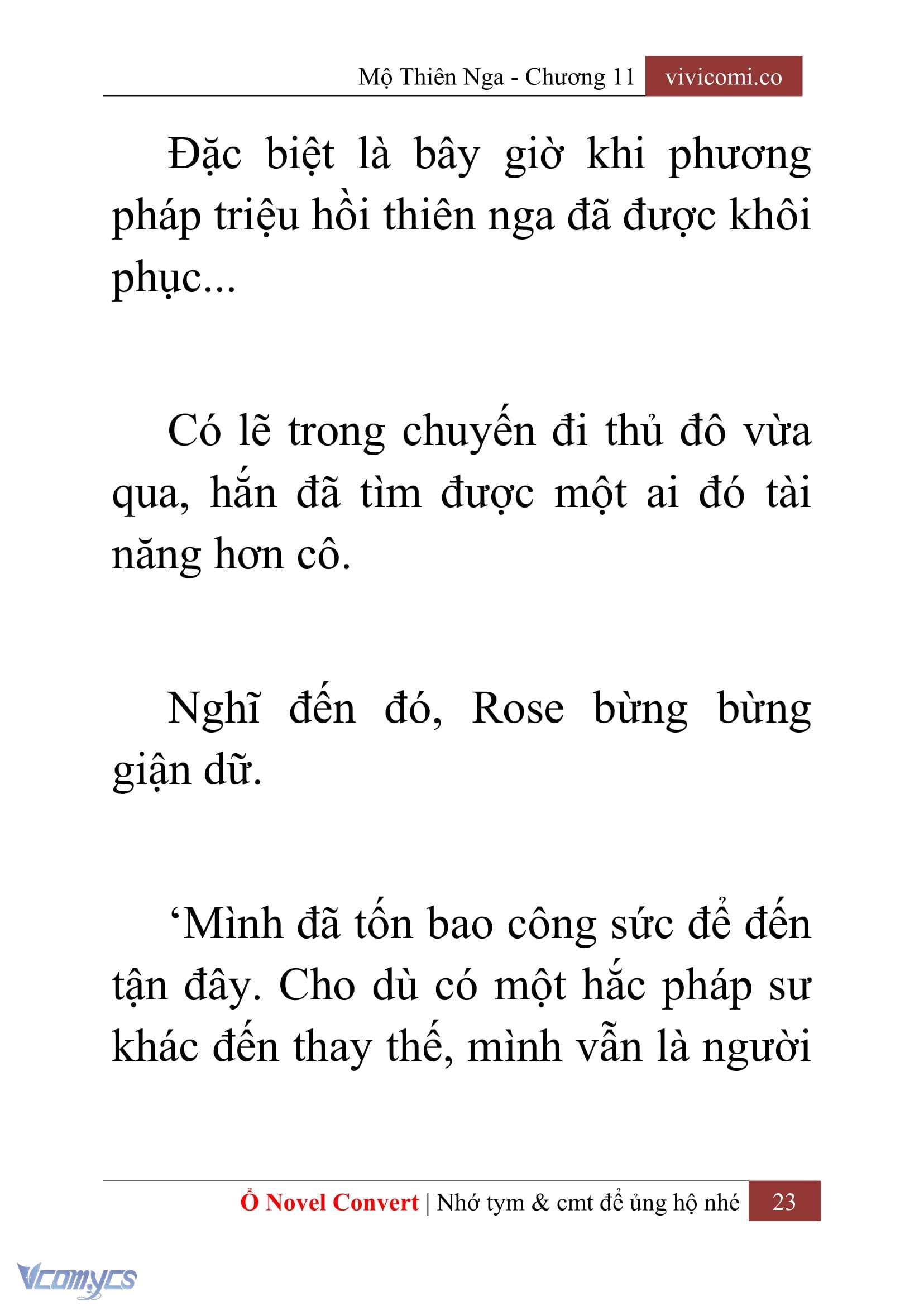 [Novel] Mộ Thiên Nga Chap 11 - Trang 2