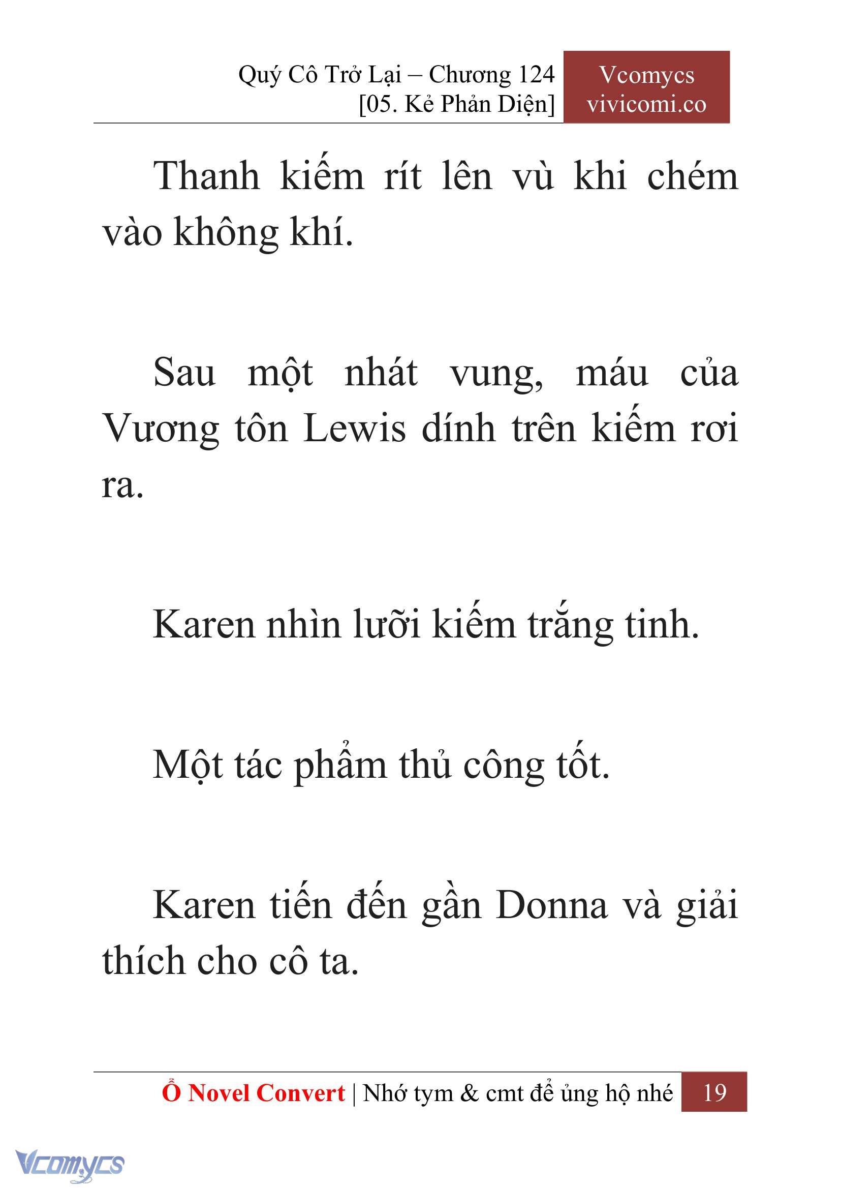 [Novel] Quý Cô Trở Lại Chap 124 - Next Chap 125