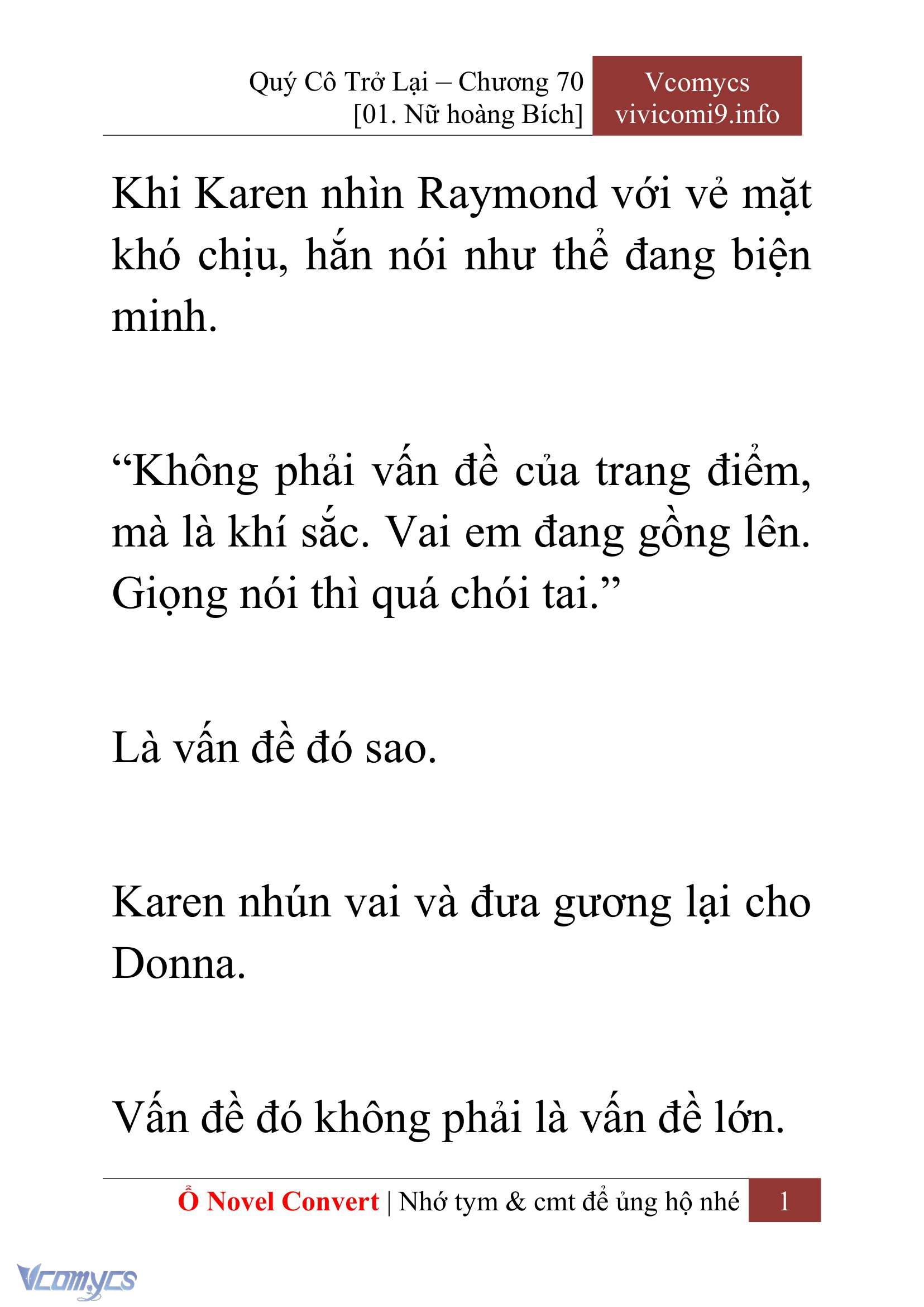 [Novel] Quý Cô Trở Lại Chap 70 - Trang 2