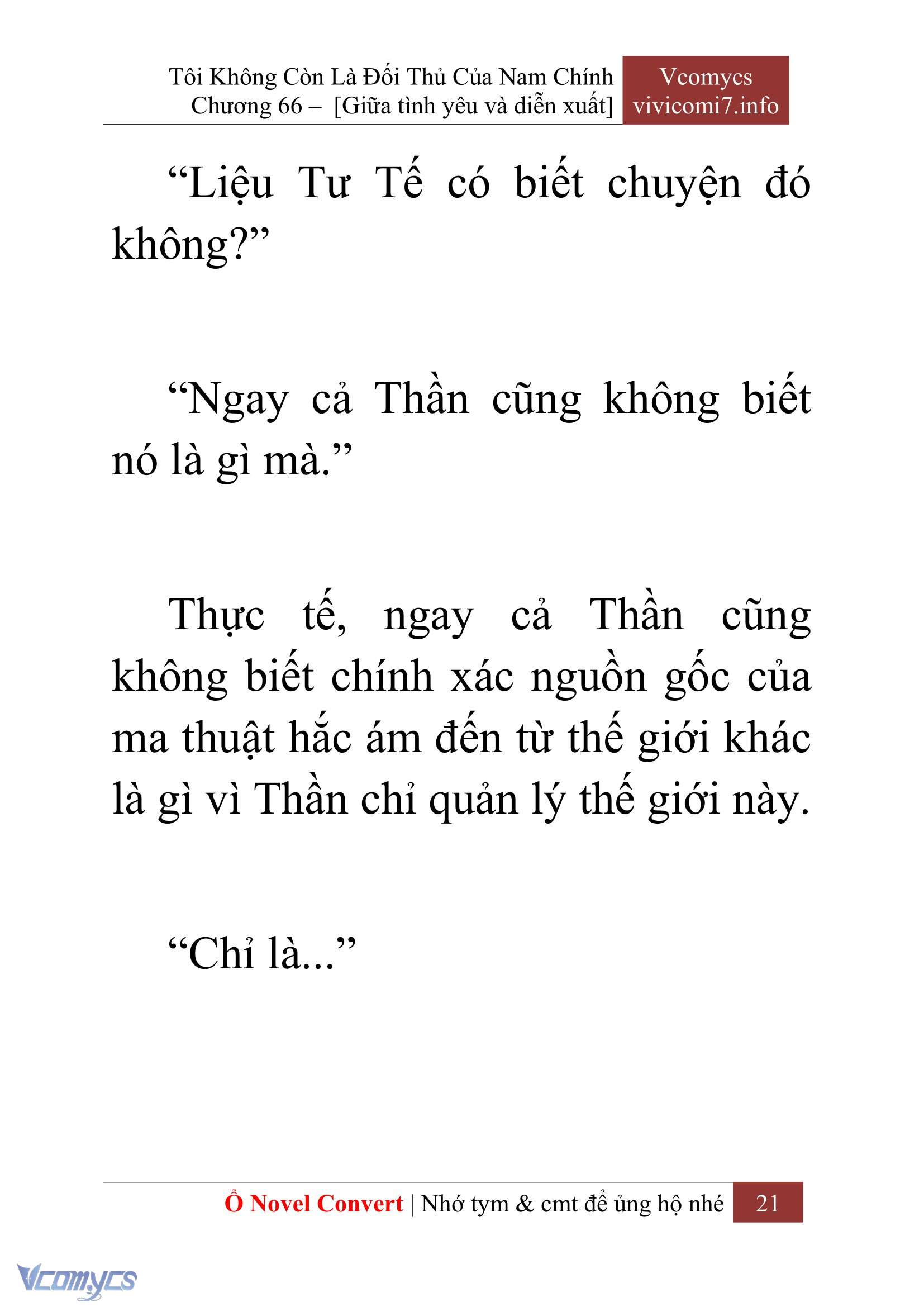 [Novel] Tôi Không Còn Là Đối Thủ Của Nam Chính Chap 66 - Trang 2