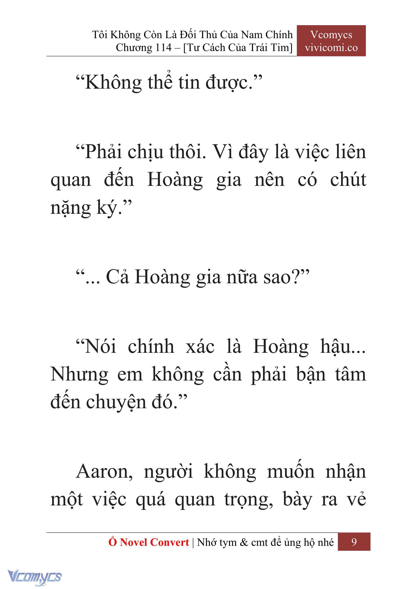 [Novel] Tôi Không Còn Là Đối Thủ Của Nam Chính Chap 114 - Trang 2