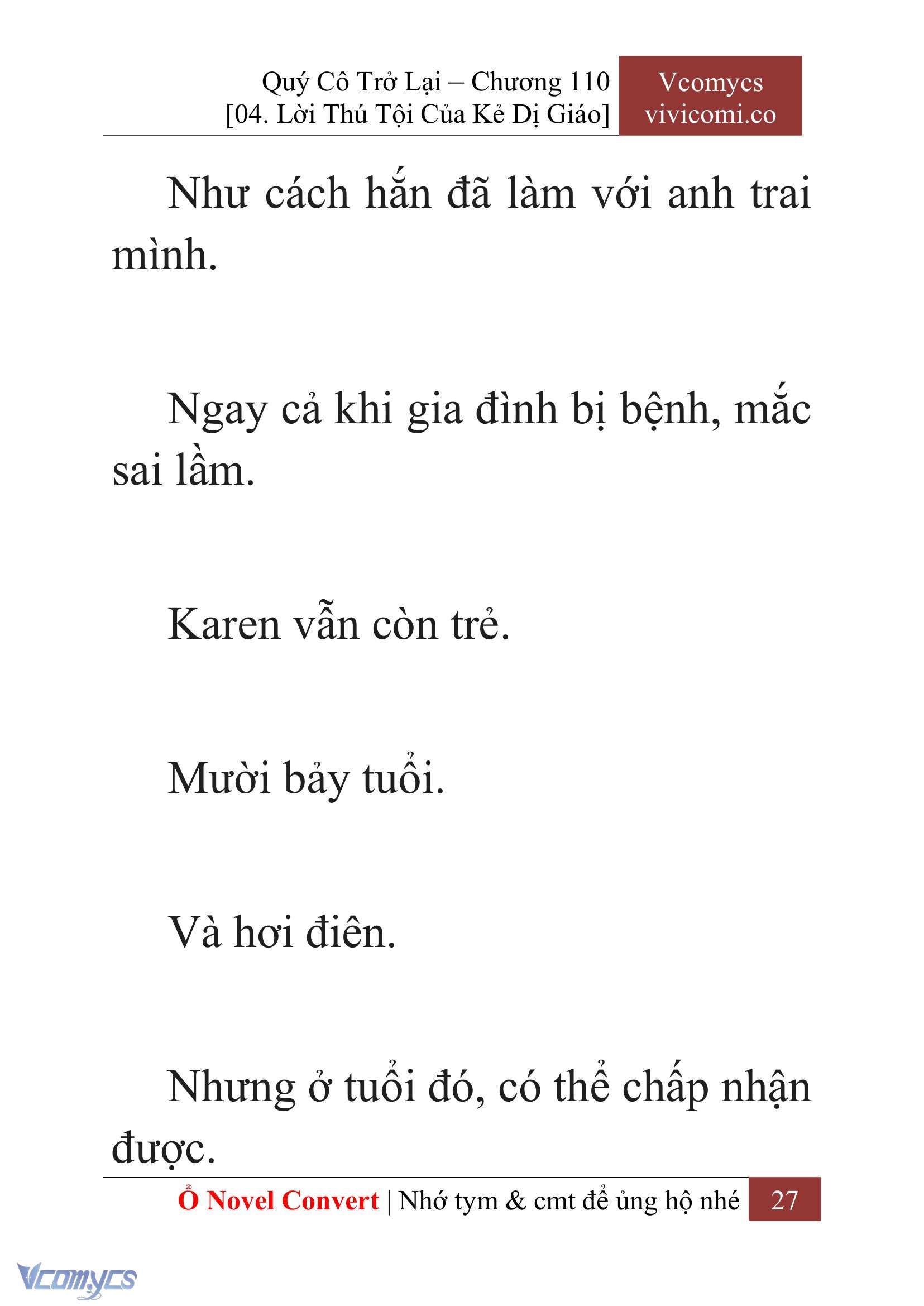 [Novel] Quý Cô Trở Lại Chap 110 - Trang 2