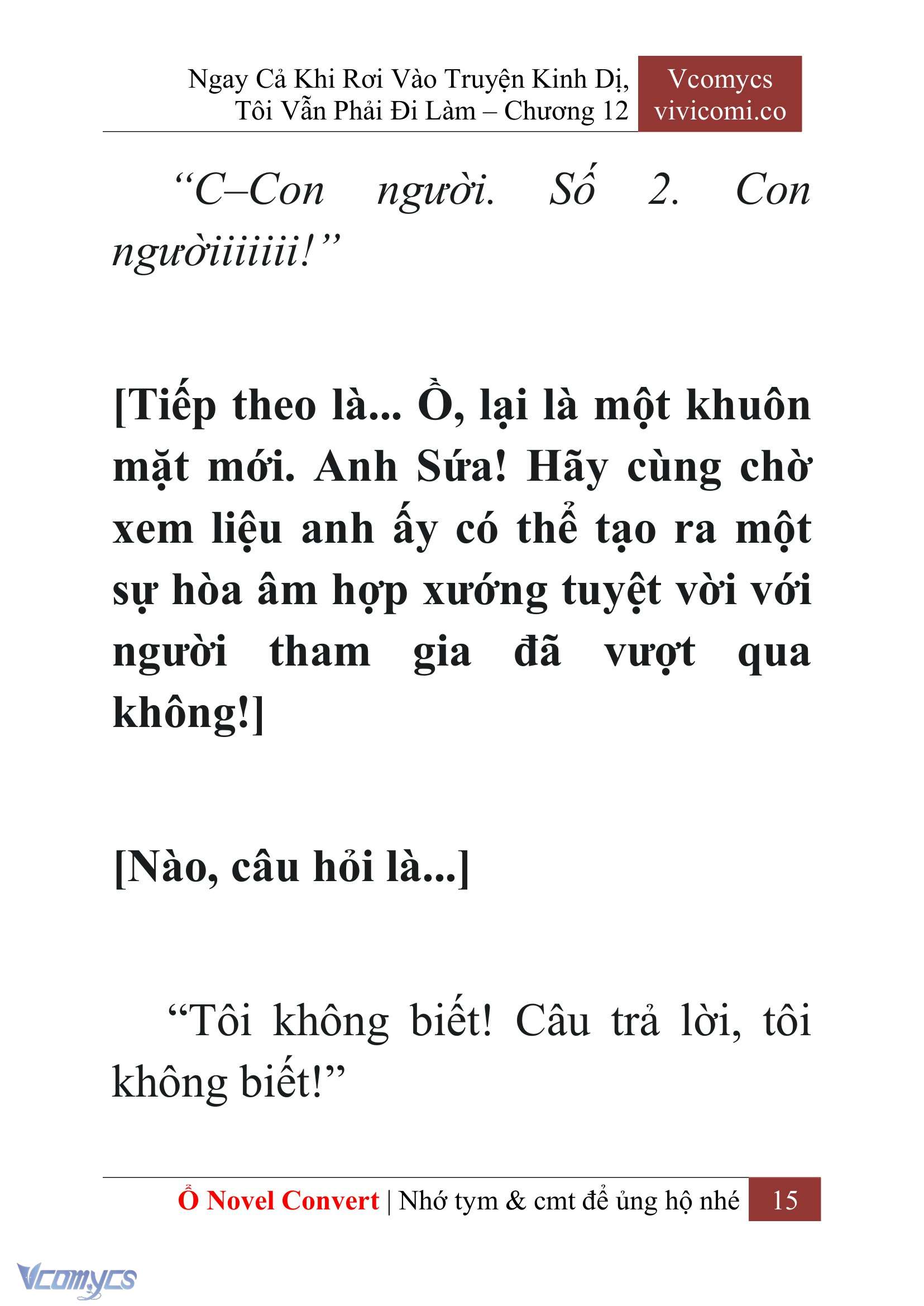 [Novel] Ngay Cả Khi Rơi Vào Truyện Kinh Dị, Tôi Vẫn Phải Đi Làm Chap 12 - Trang 2