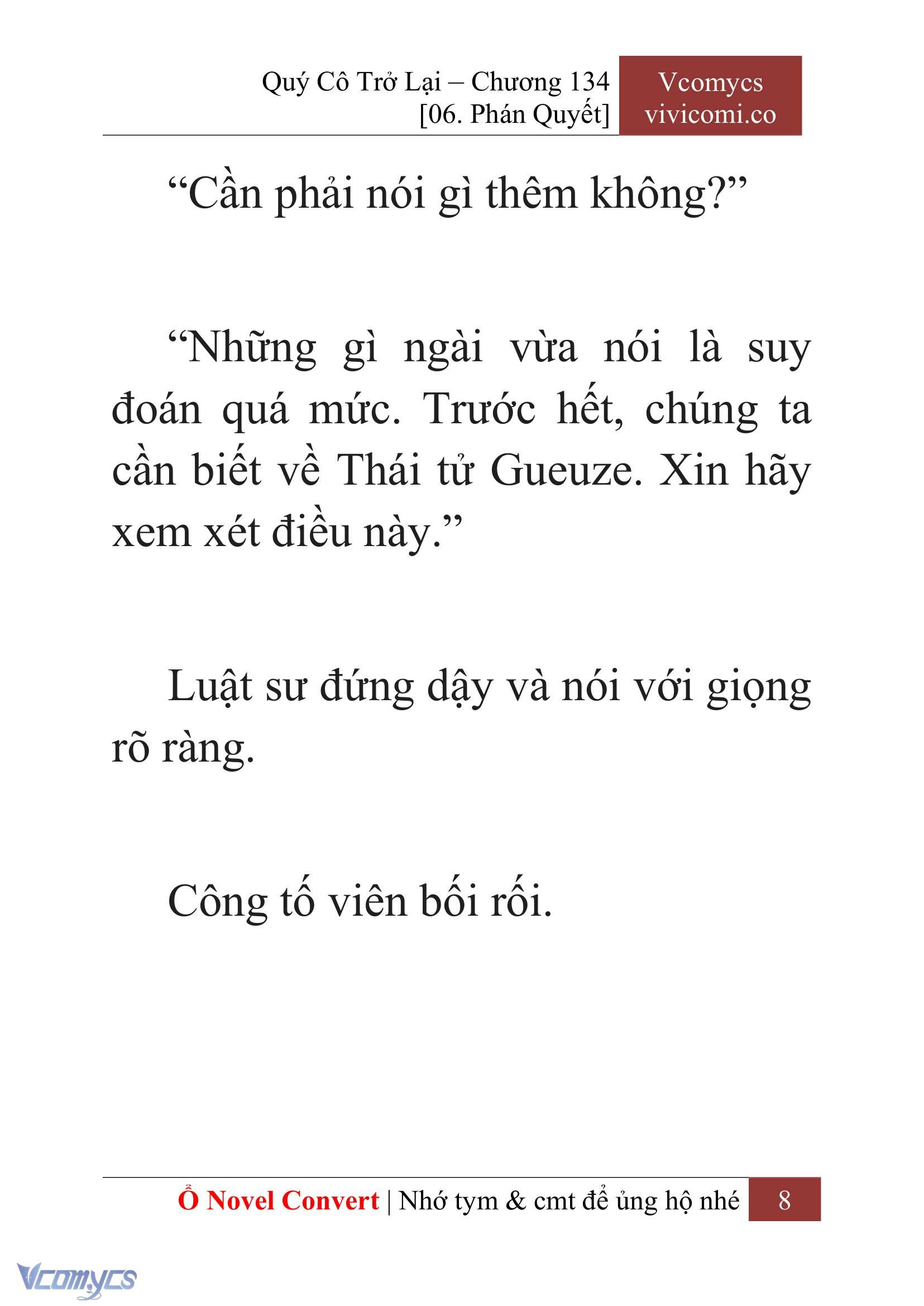 [Novel] Quý Cô Trở Lại Chap 134 - Trang 2