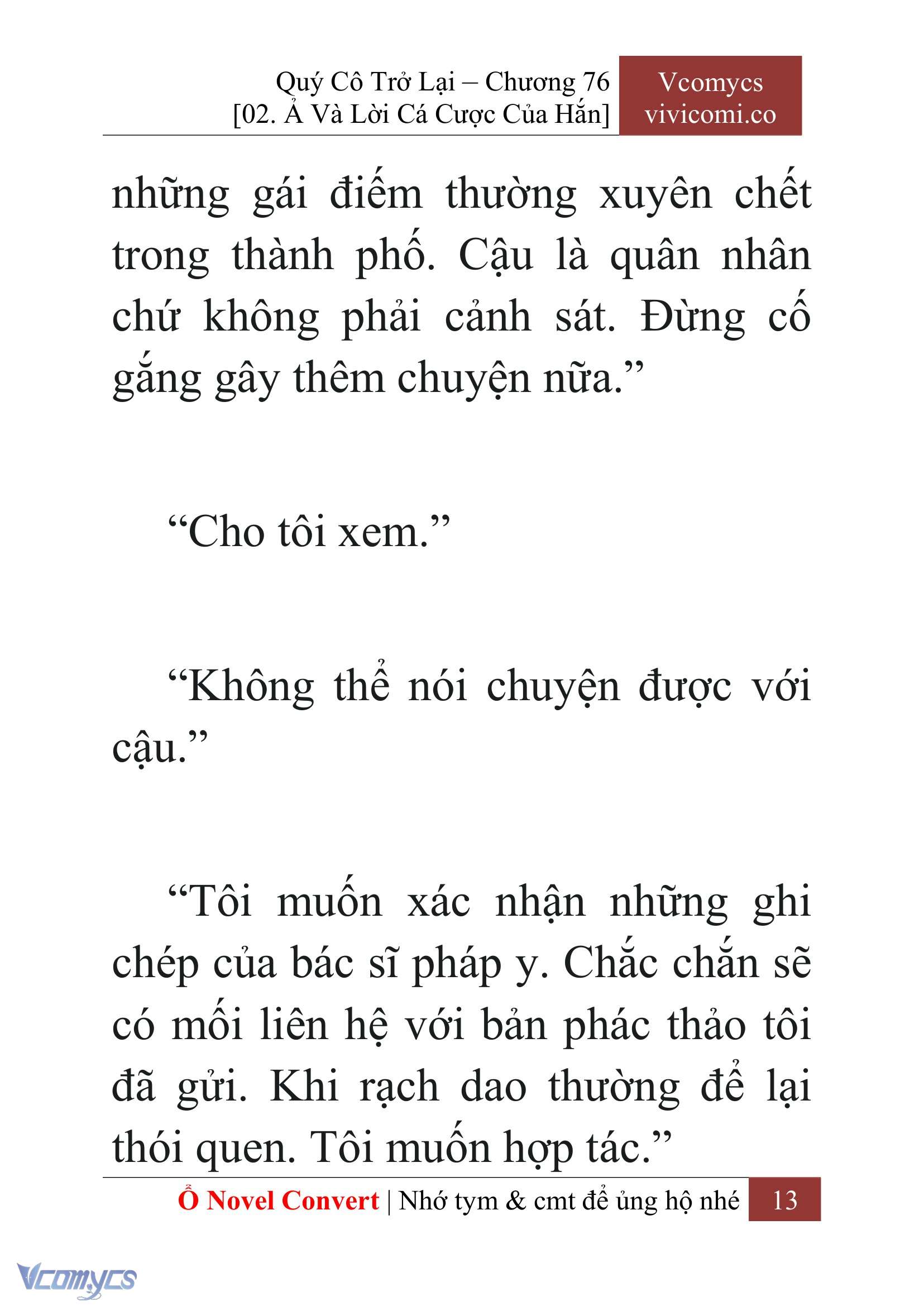 [Novel] Quý Cô Trở Lại Chap 76 - Trang 2