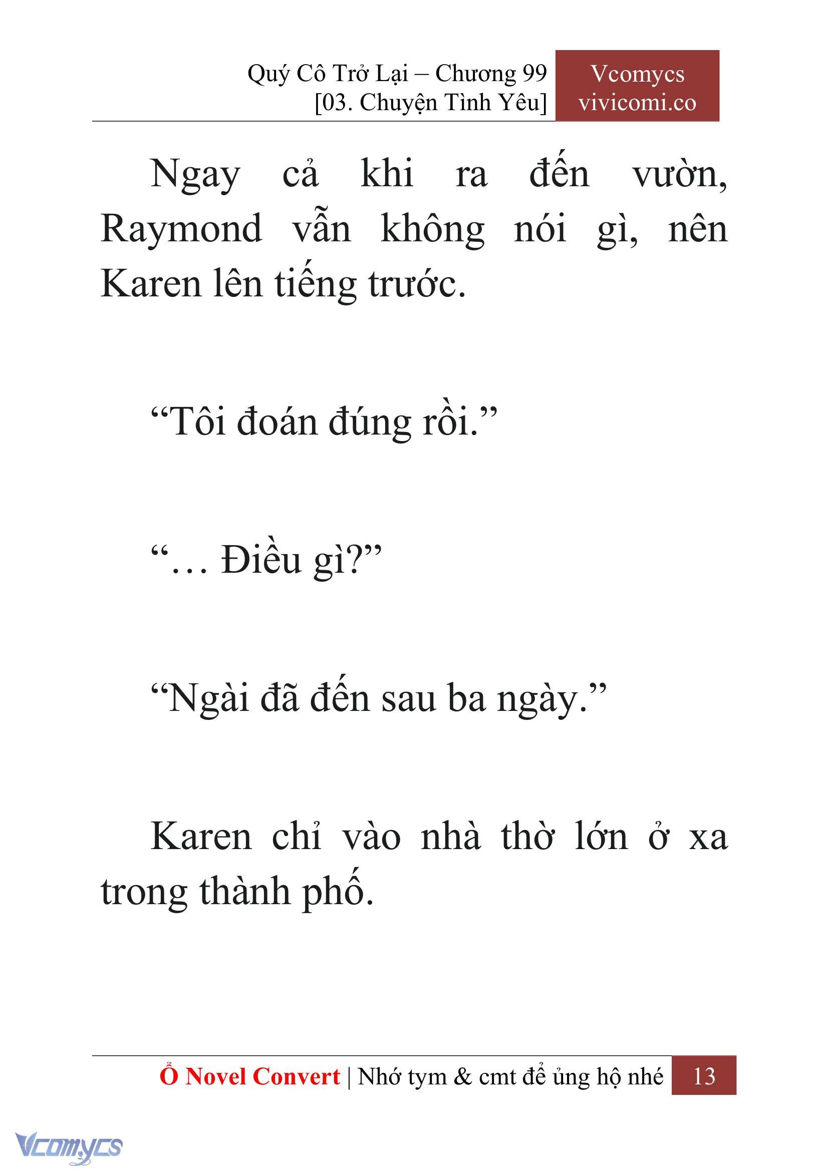 [Novel] Quý Cô Trở Lại Chap 99 - Trang 2