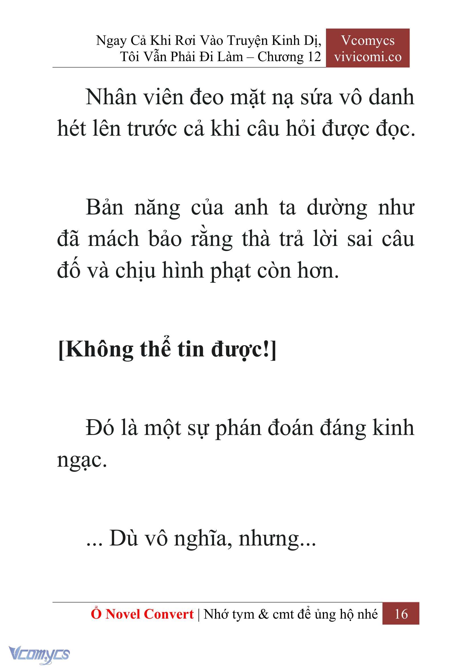 [Novel] Ngay Cả Khi Rơi Vào Truyện Kinh Dị, Tôi Vẫn Phải Đi Làm Chap 12 - Trang 2