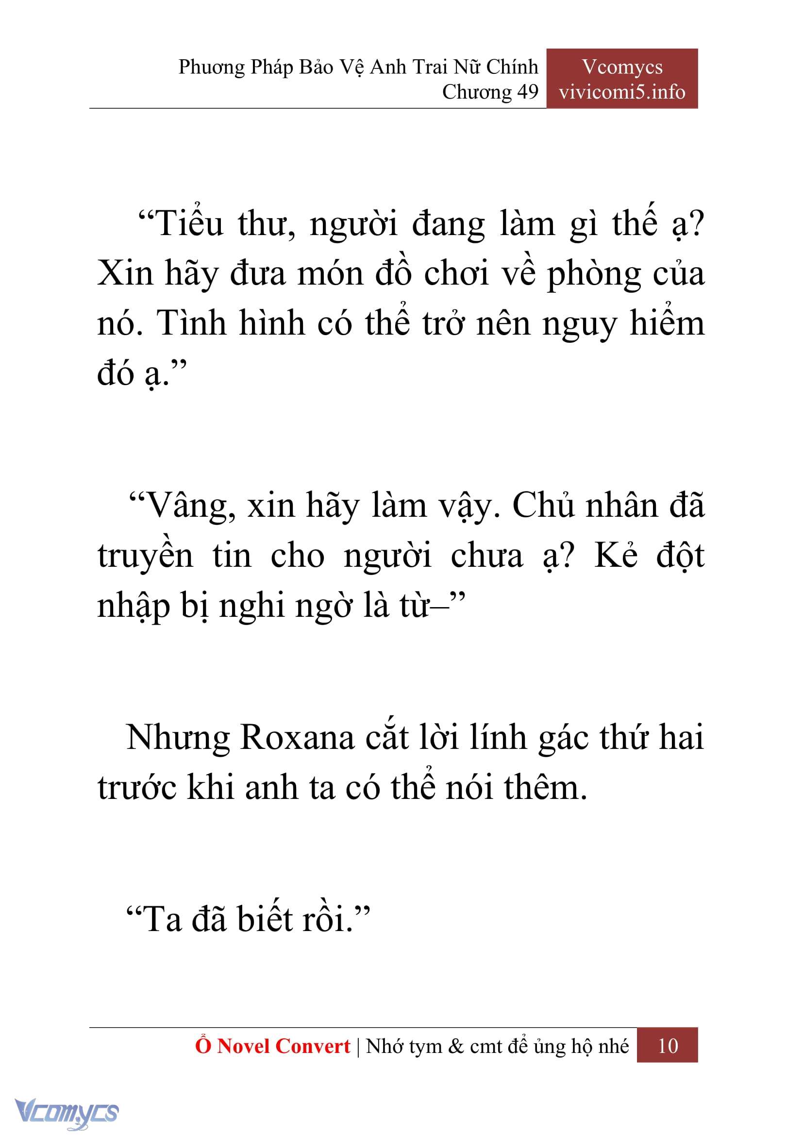 [Novel] Phương Pháp Bảo Vệ Anh Trai Nữ Chính Chap 49 - Trang 2