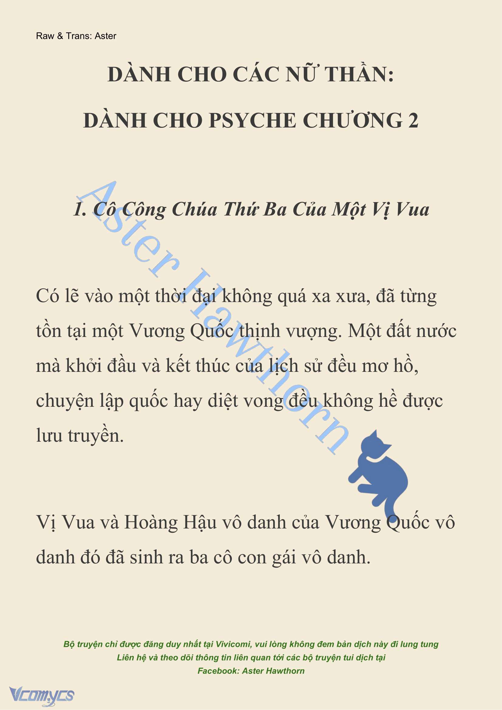 [NOVEL] Dành Cho Các Nữ Thần: Dành cho Psyche Chap 2 - Trang 2