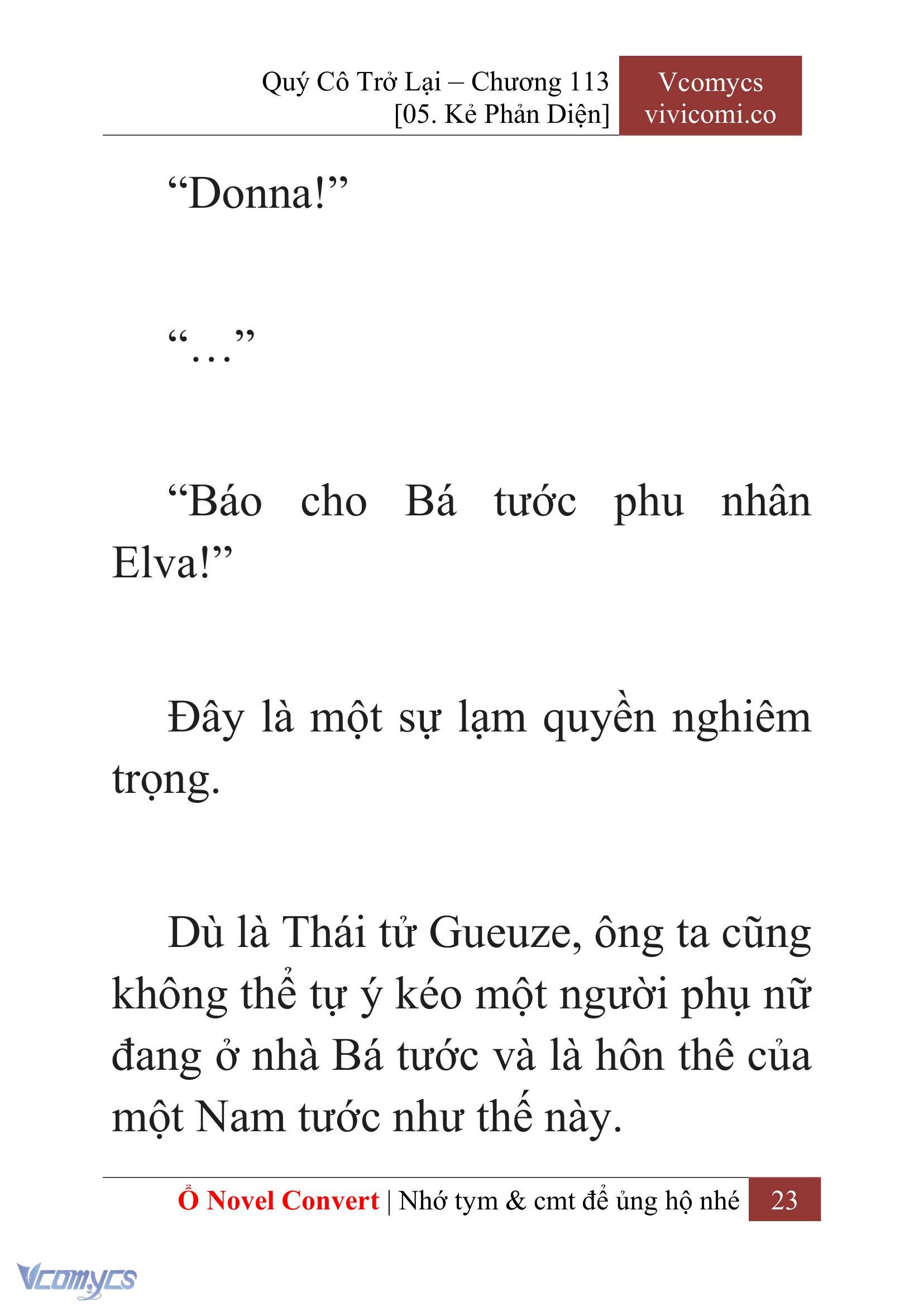 [Novel] Quý Cô Trở Lại Chap 113 - Trang 2