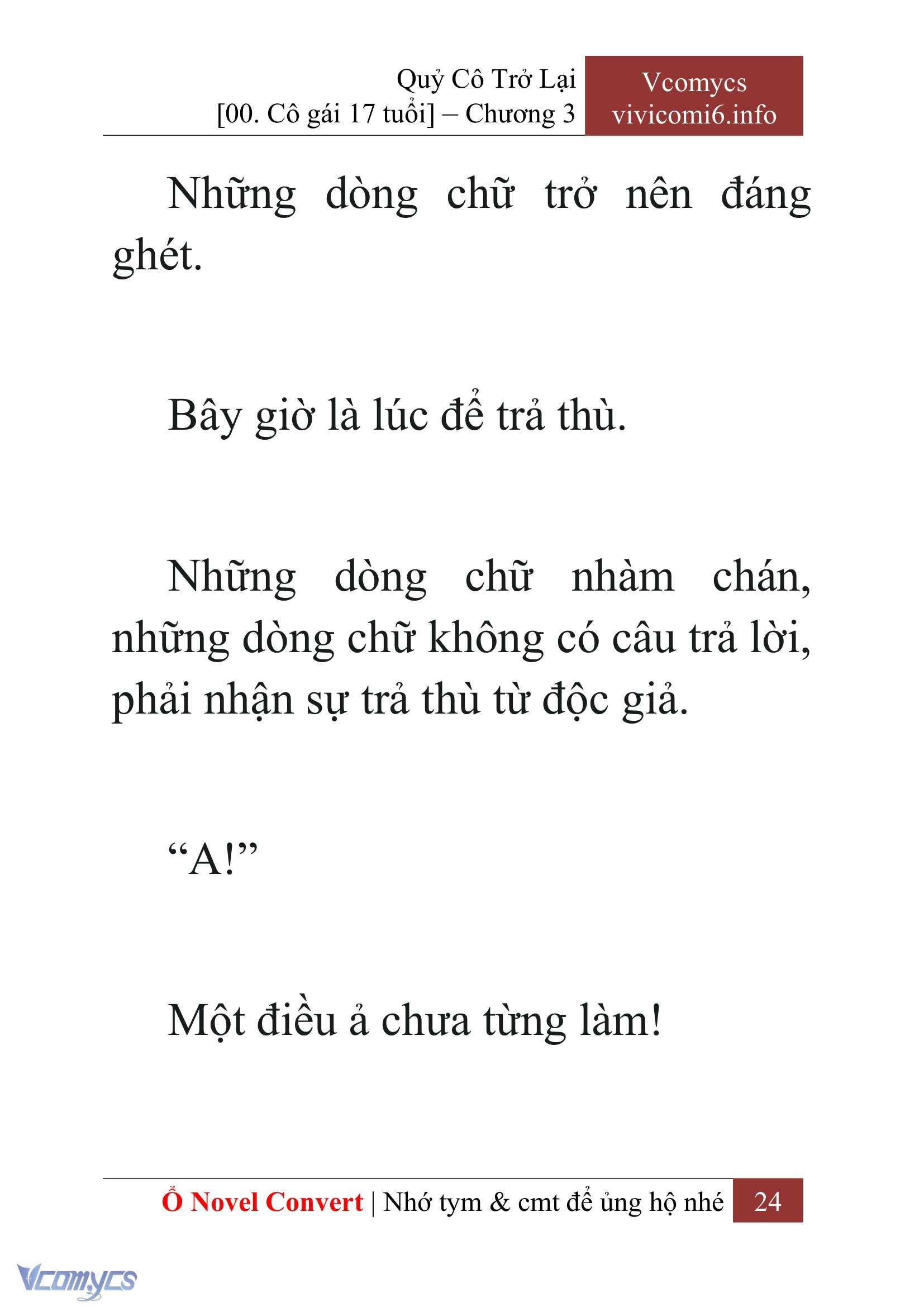 [Novel] Quý Cô Trở Lại Chap 3 - Trang 2