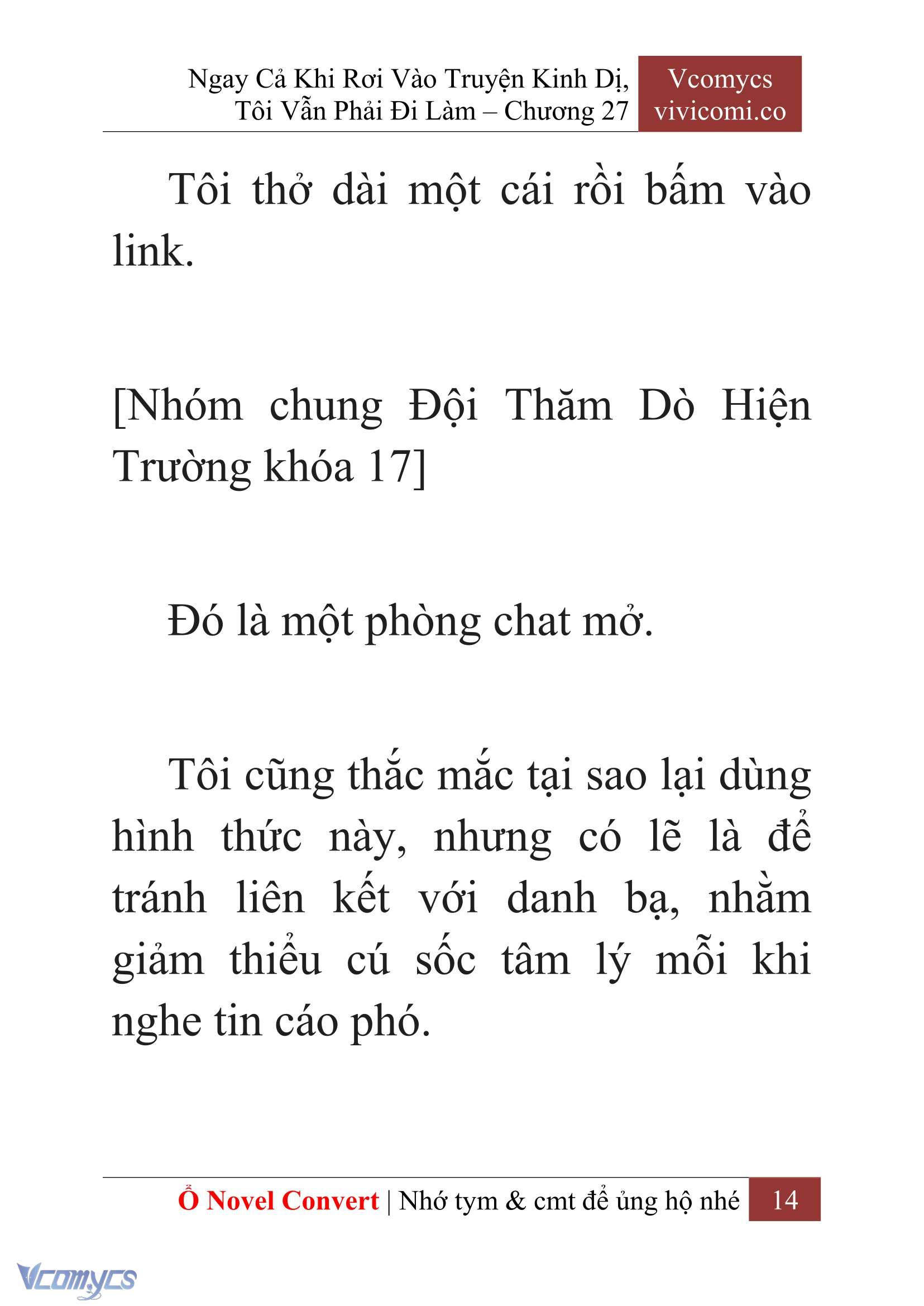 [Novel] Ngay Cả Khi Rơi Vào Truyện Kinh Dị, Tôi Vẫn Phải Đi Làm Chap 27 - Trang 2