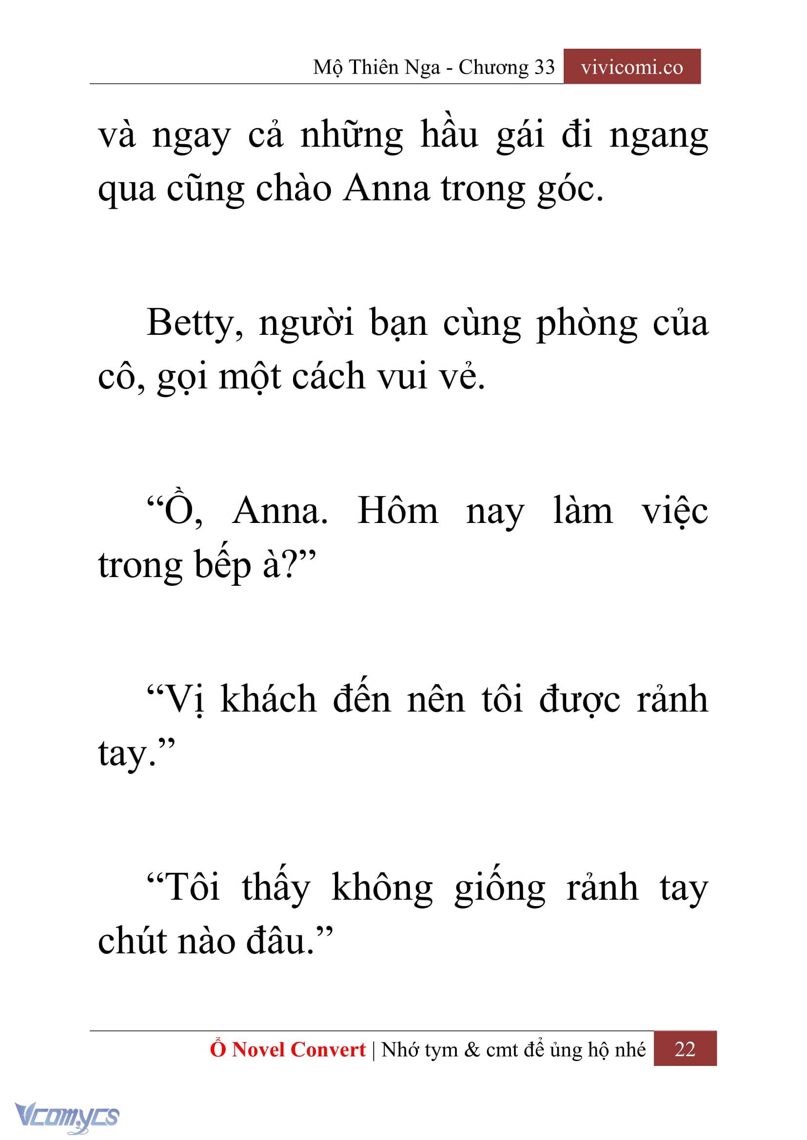 [Novel] Mộ Thiên Nga Chap 33 - Trang 2