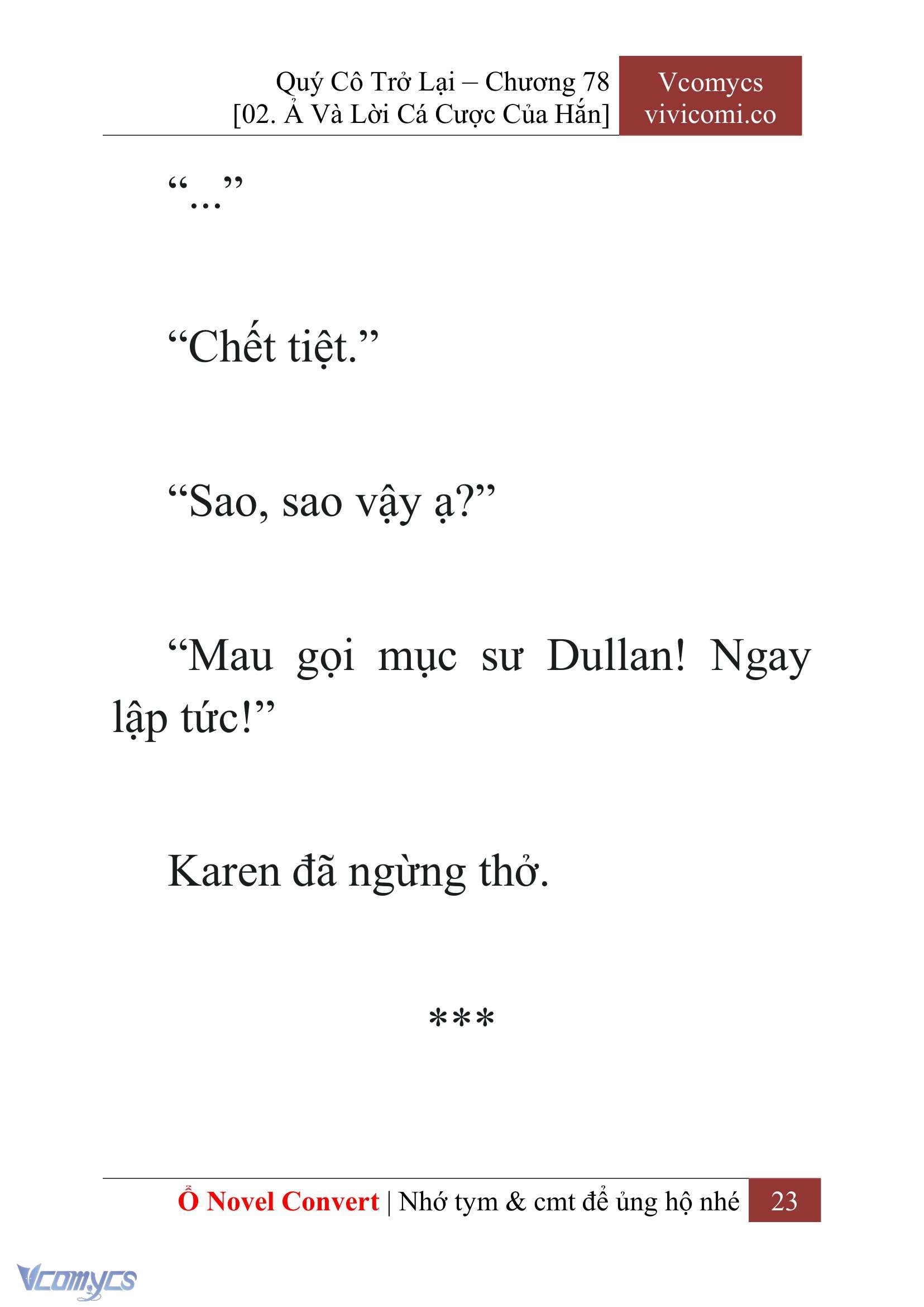 [Novel] Quý Cô Trở Lại Chap 78 - Trang 2