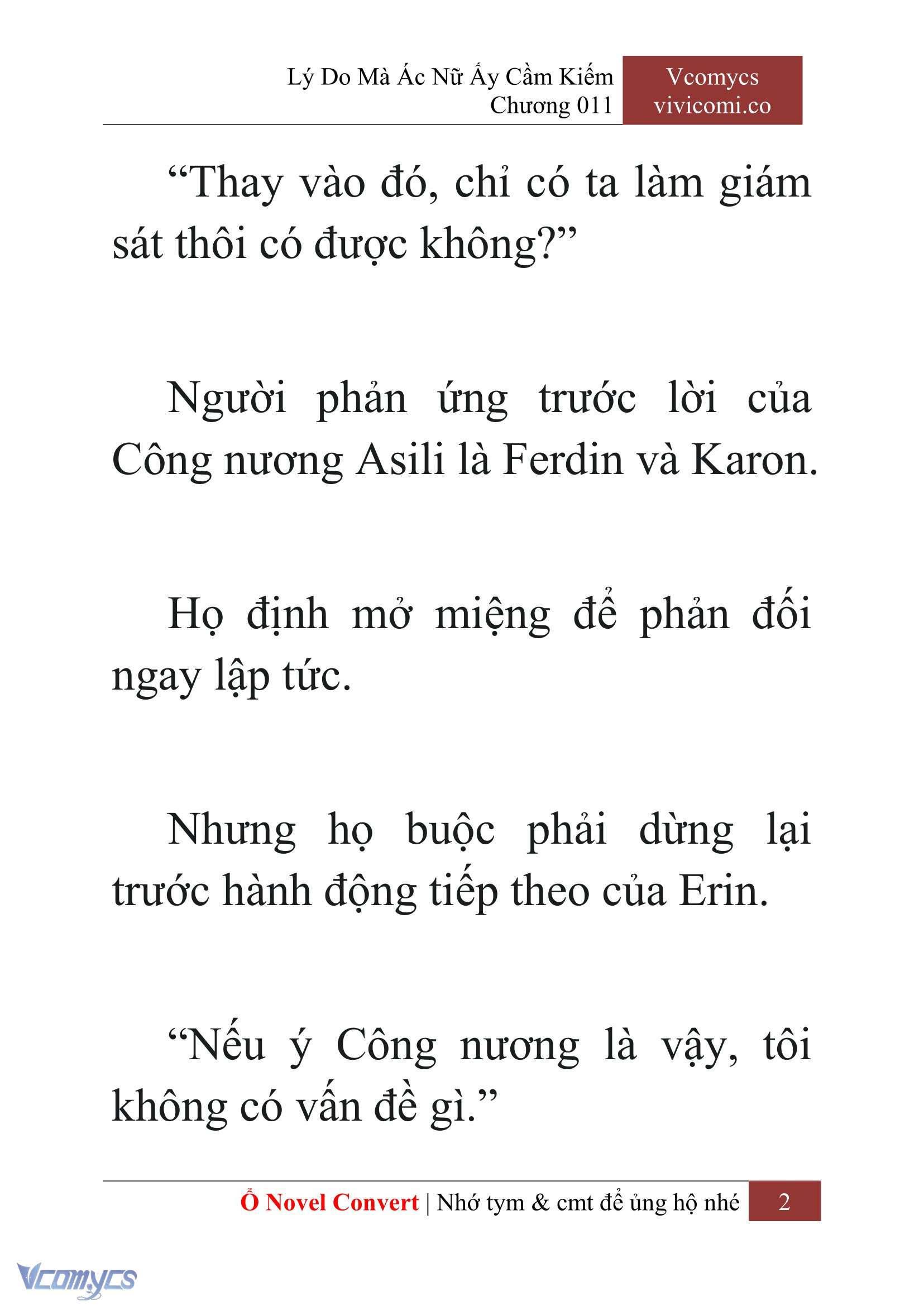 [Novel] Lý Do Mà Ác Nữ Ấy Cầm Kiếm Chap 11 - Trang 2