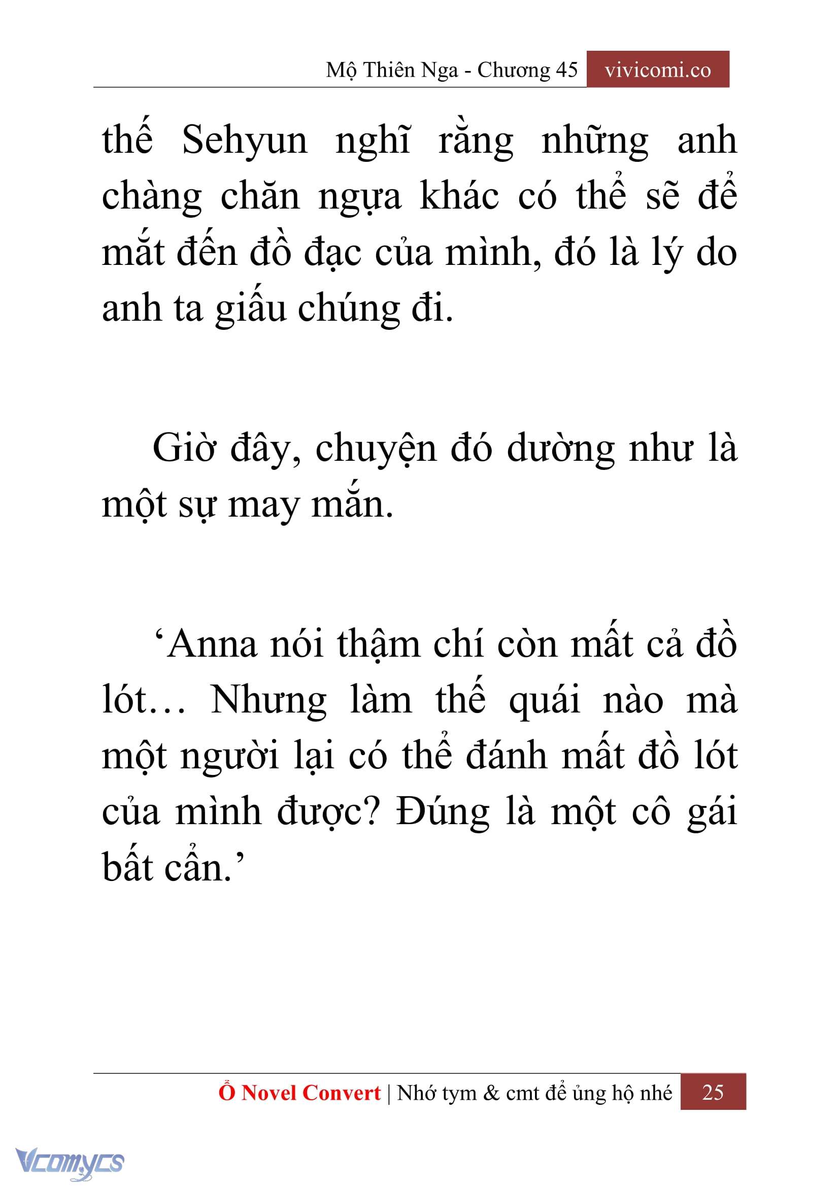 [Novel] Mộ Thiên Nga Chap 45 - Trang 2