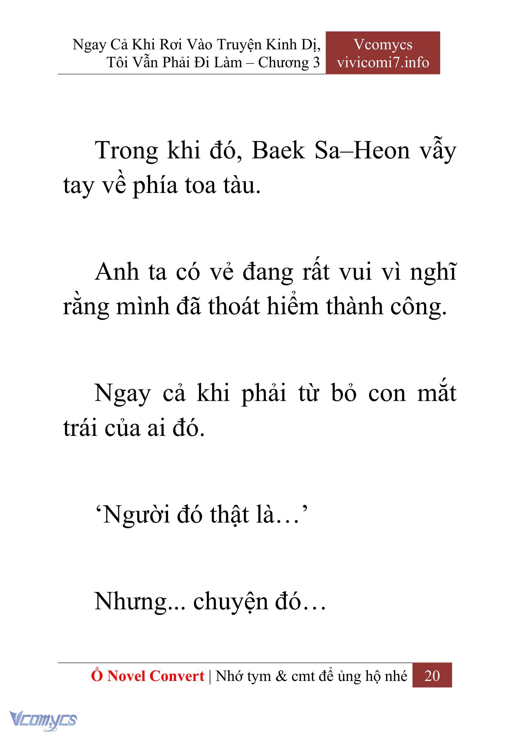 [Novel] Ngay Cả Khi Rơi Vào Truyện Kinh Dị, Tôi Vẫn Phải Đi Làm Chap 3 - Trang 2