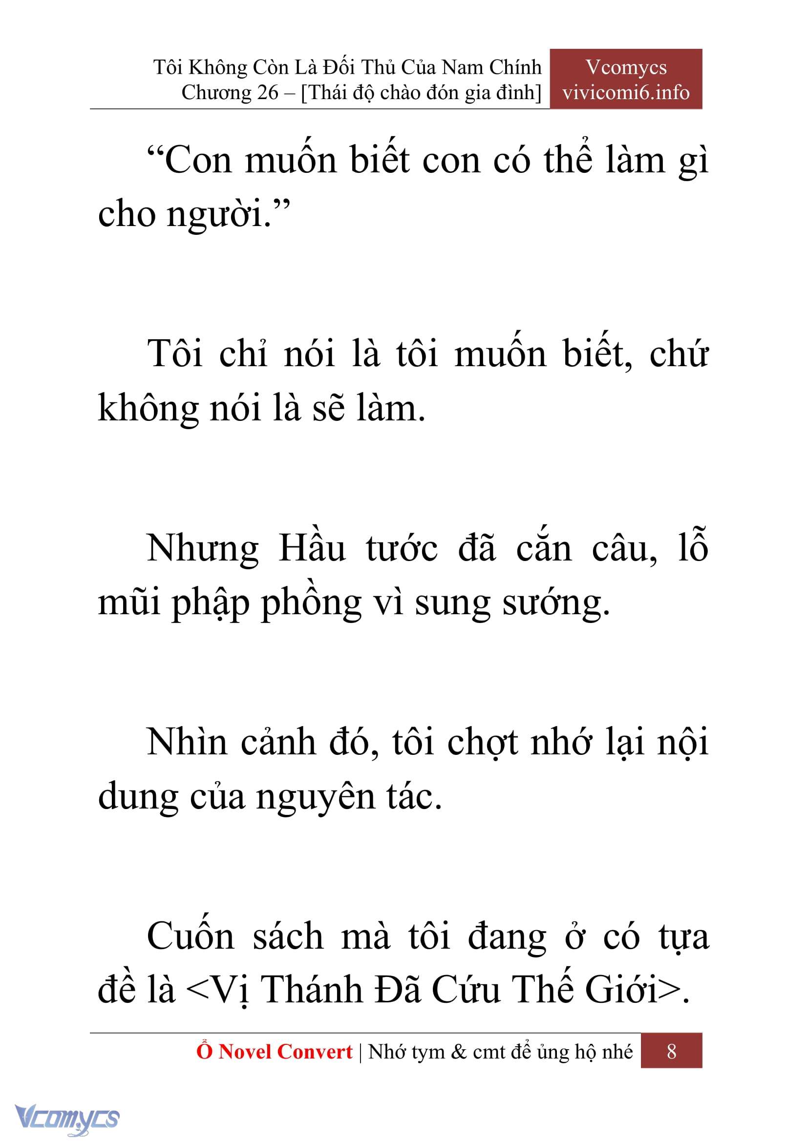 [Novel] Tôi Không Còn Là Đối Thủ Của Nam Chính Chap 26 - Trang 2