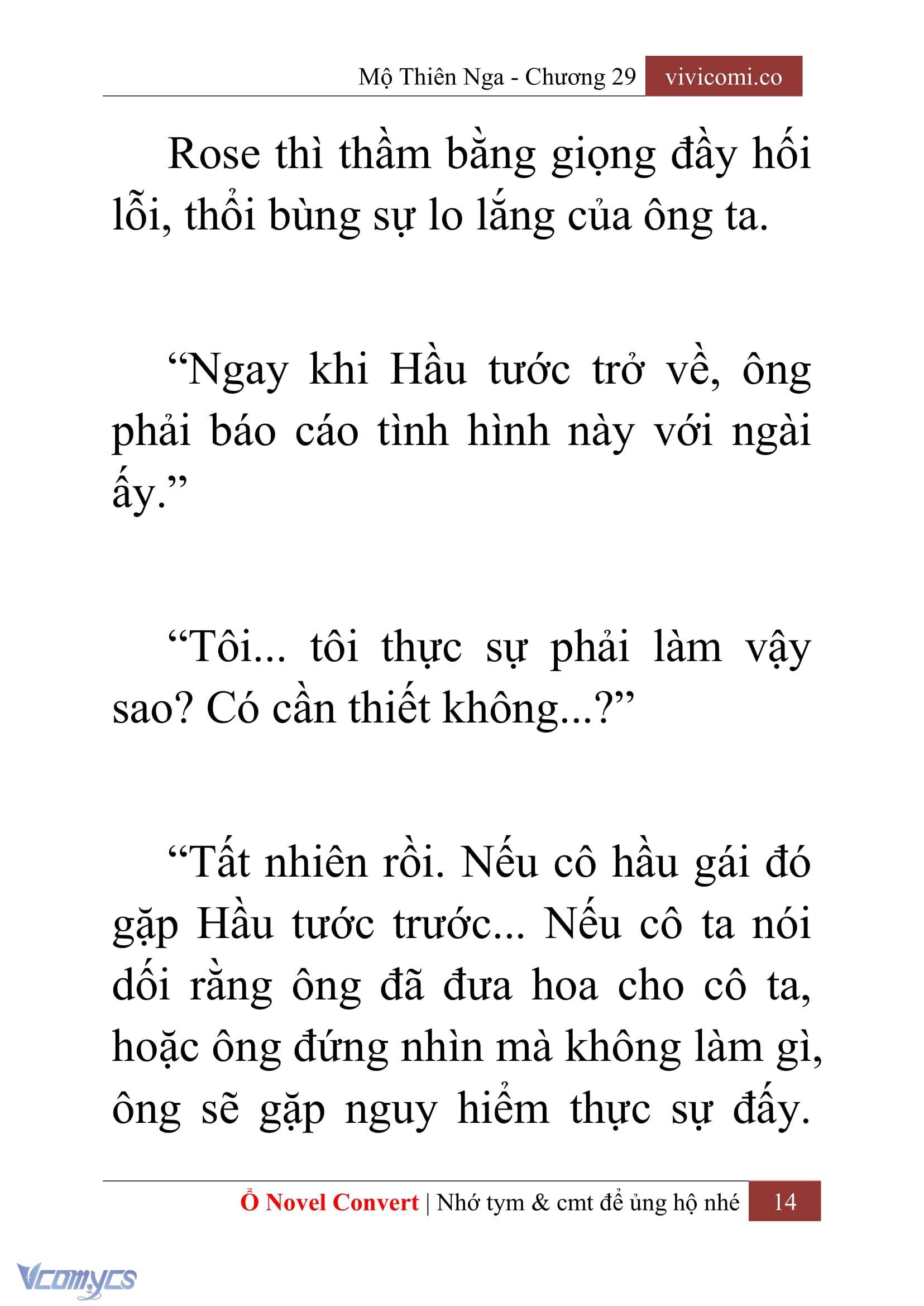 [Novel] Mộ Thiên Nga Chap 29 - Trang 2