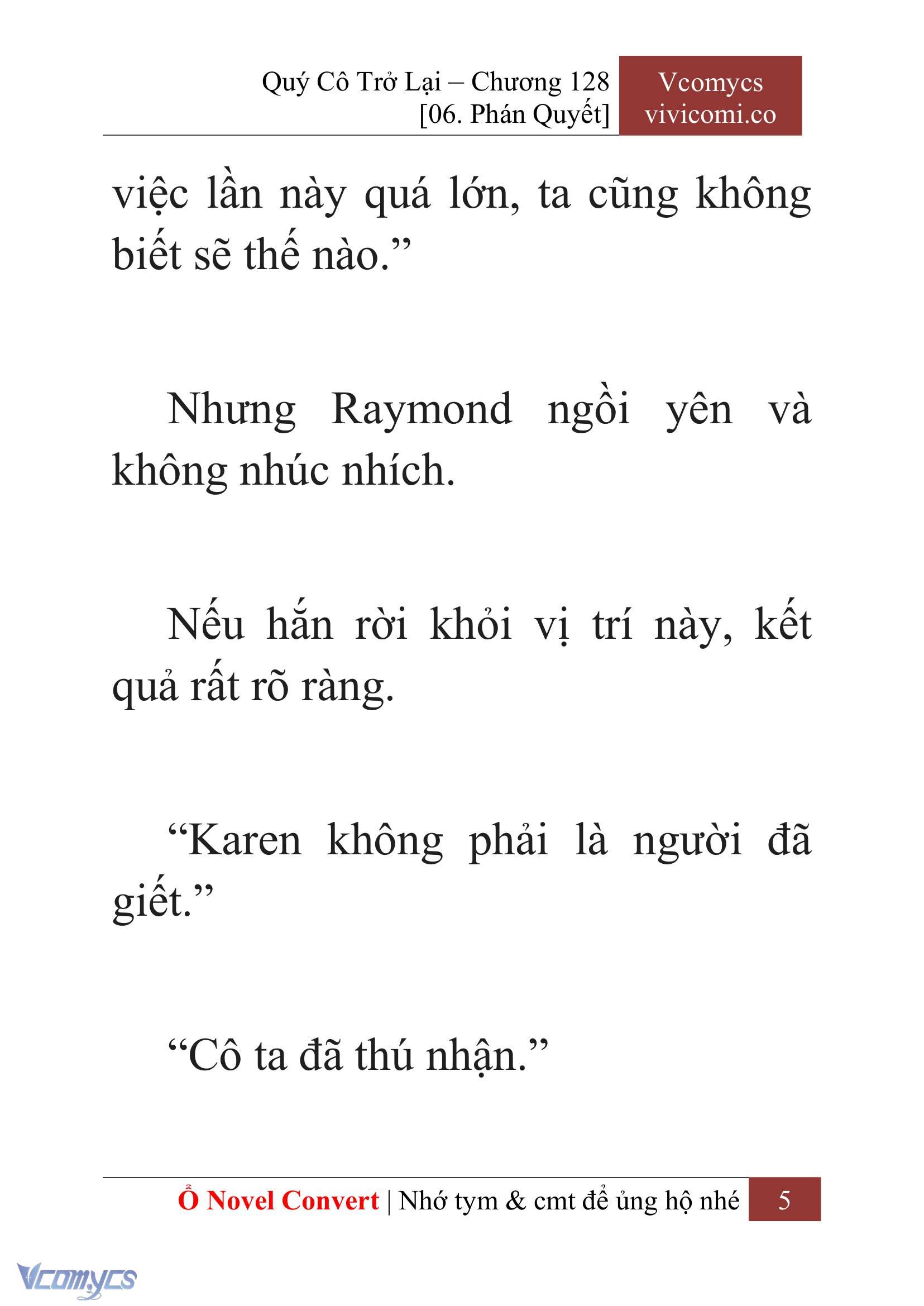 [Novel] Quý Cô Trở Lại Chap 128 - Next 