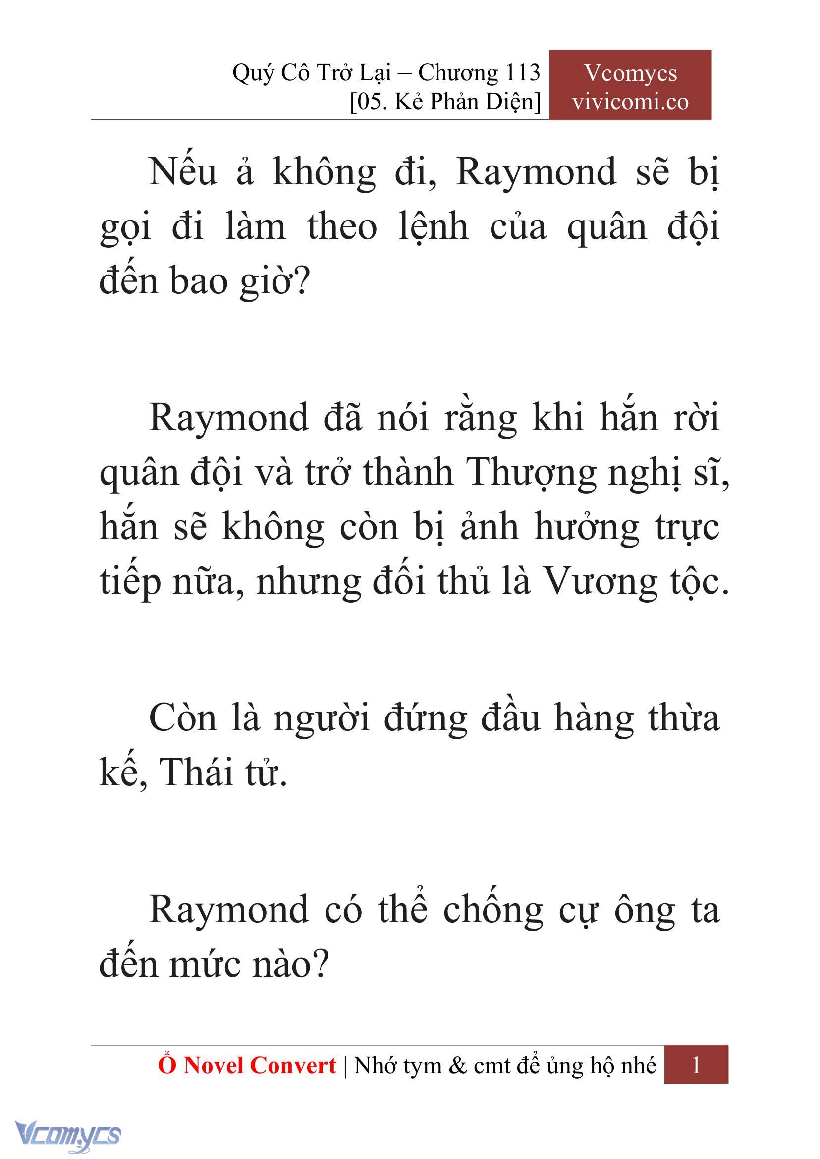 [Novel] Quý Cô Trở Lại Chap 113 - Trang 2