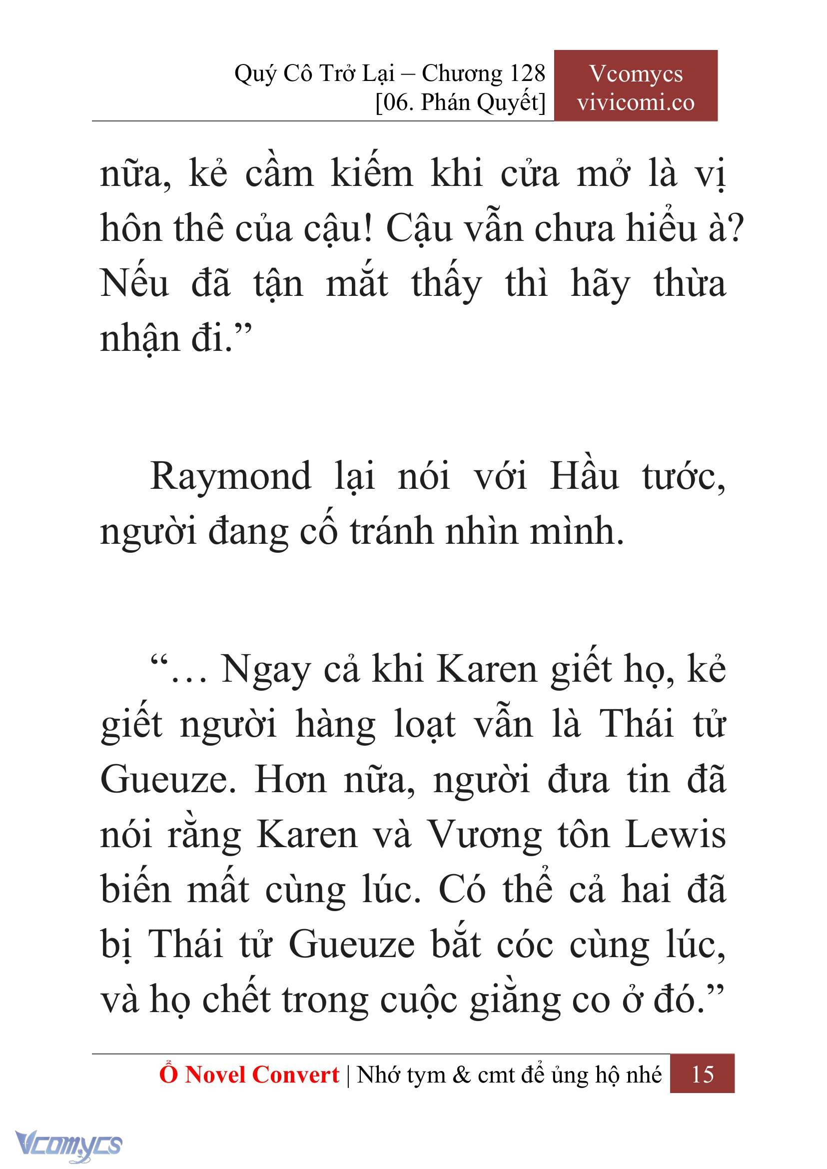 [Novel] Quý Cô Trở Lại Chap 128 - Next 