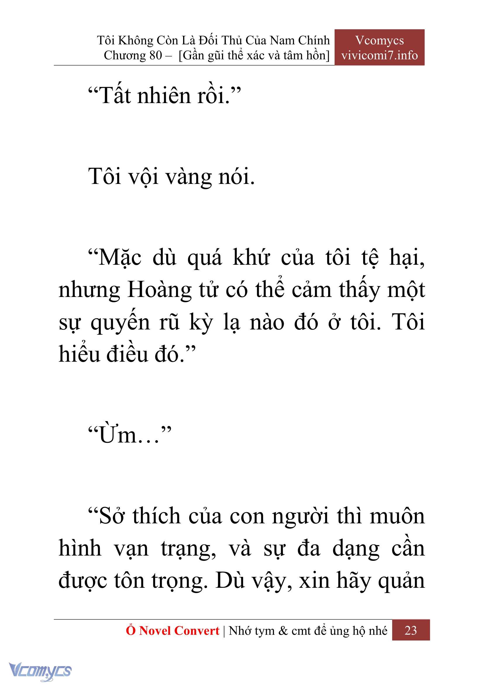 [Novel] Tôi Không Còn Là Đối Thủ Của Nam Chính Chap 80 - Trang 2