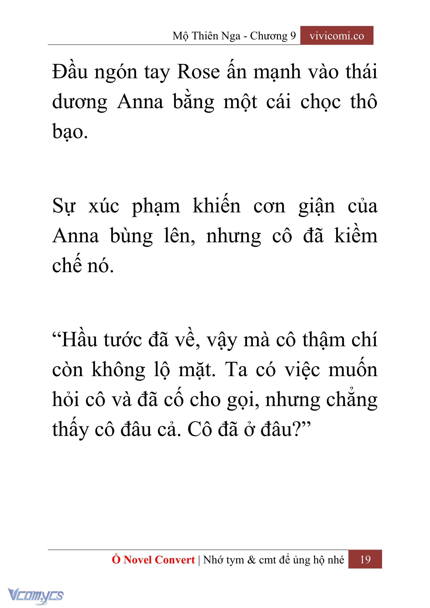[Novel] Mộ Thiên Nga Chap 9 - Trang 2
