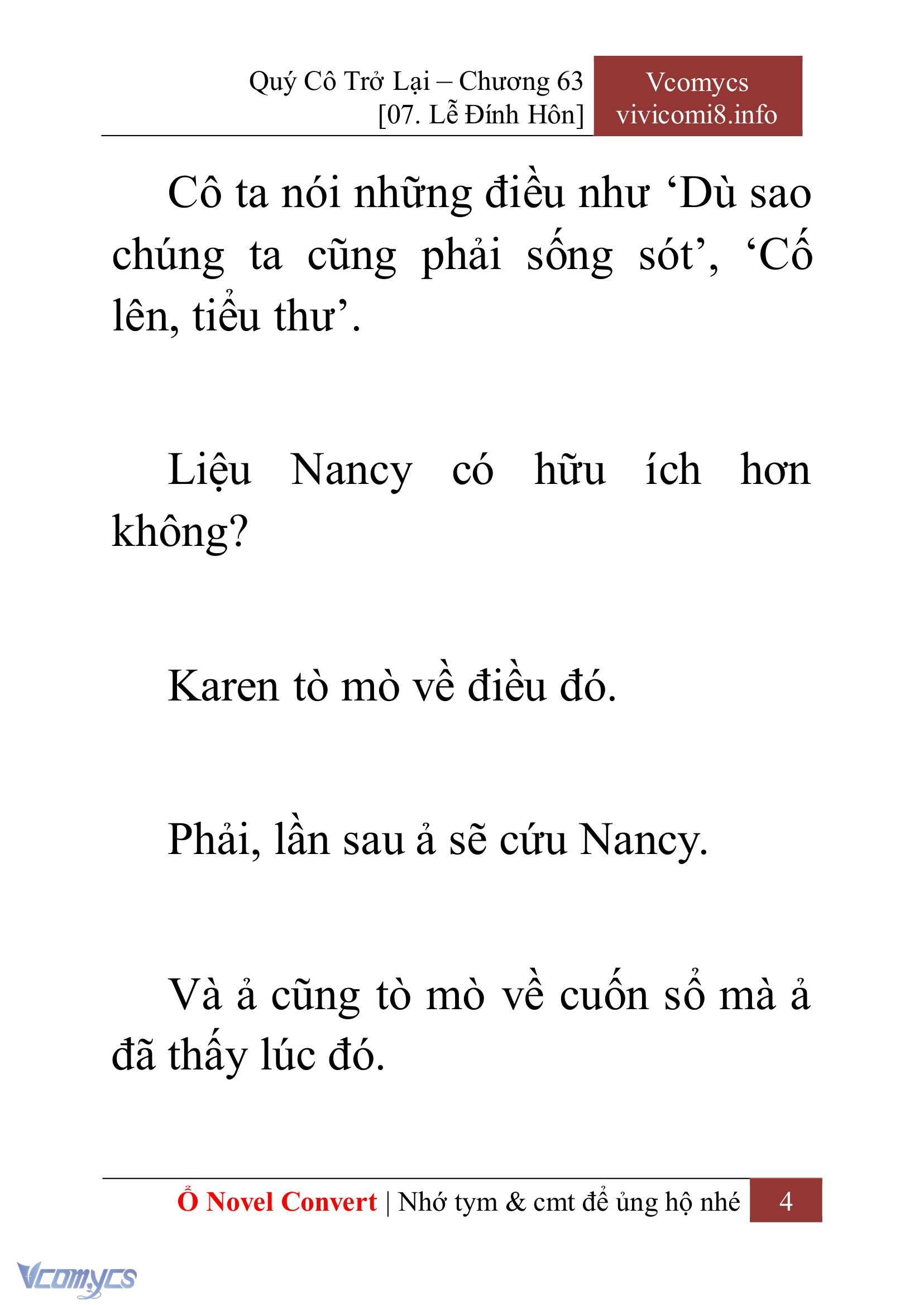 [Novel] Quý Cô Trở Lại Chap 63 - Trang 2
