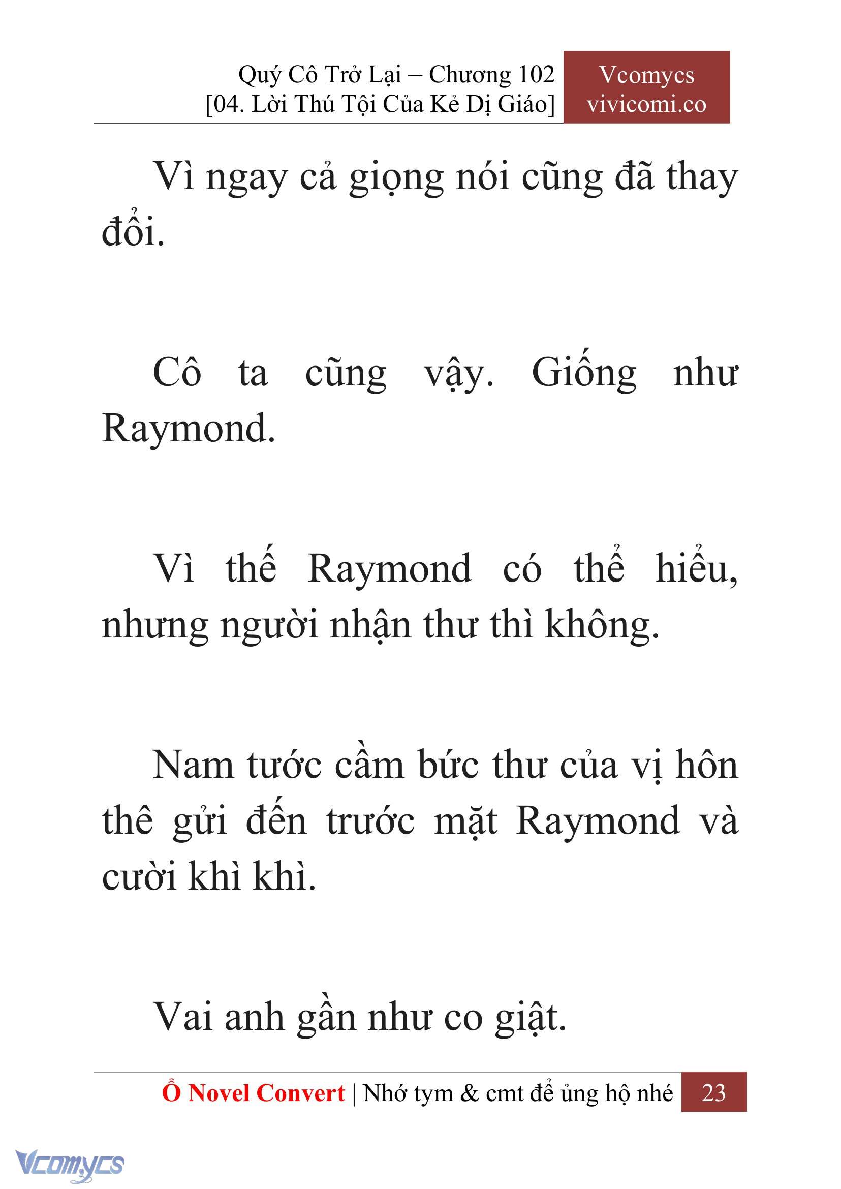 [Novel] Quý Cô Trở Lại Chap 102 - Trang 2