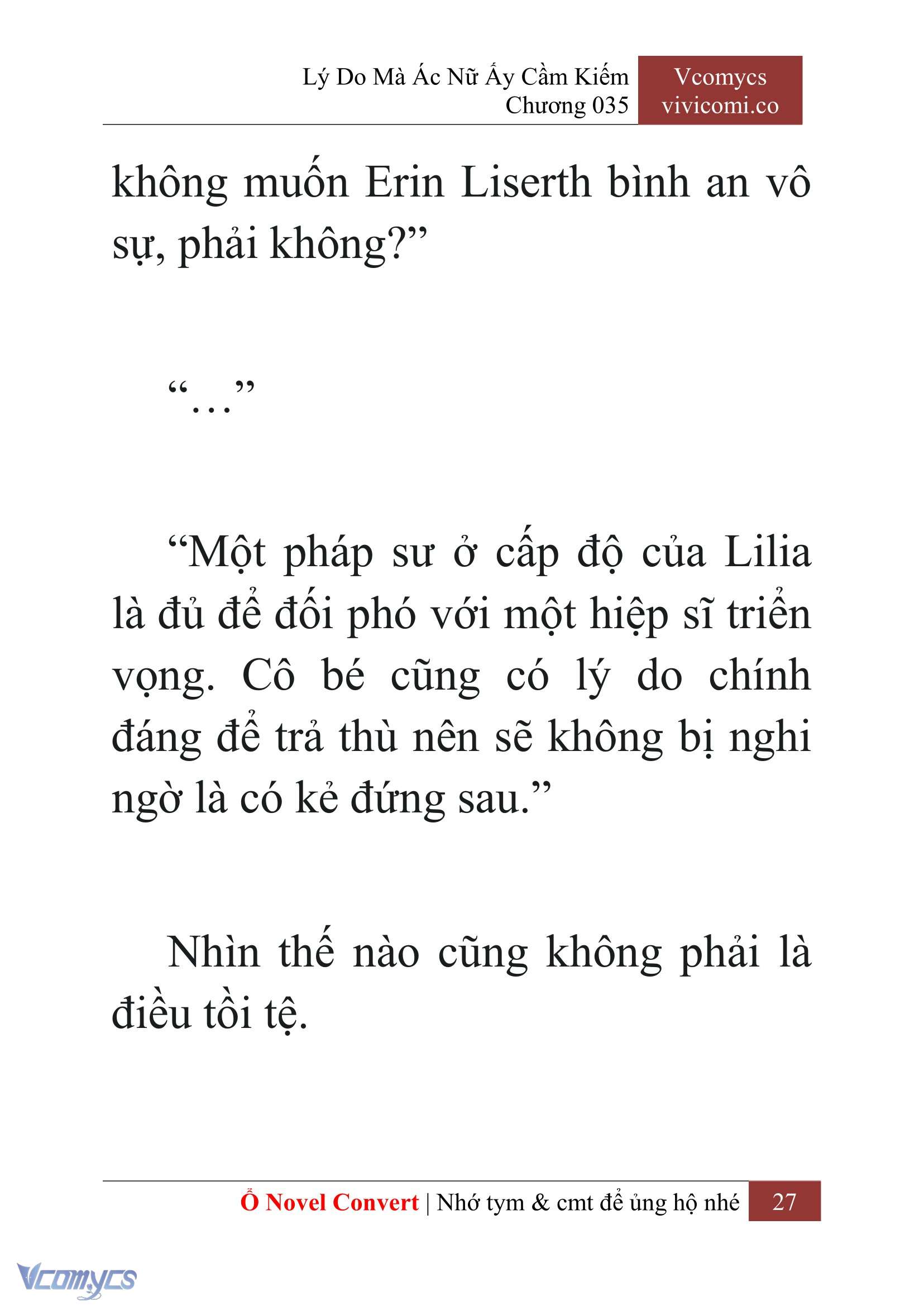 [Novel] Lý Do Mà Ác Nữ Ấy Cầm Kiếm Chap 35 - Trang 2