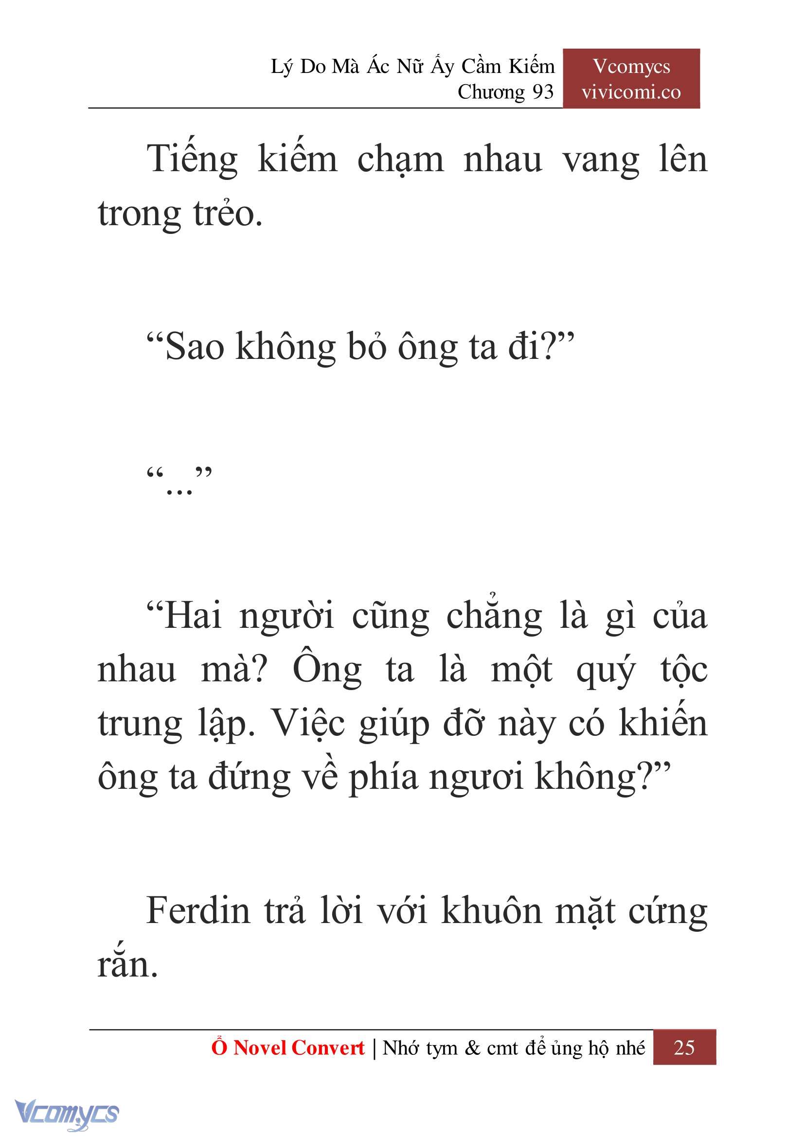 [Novel] Lý Do Mà Ác Nữ Ấy Cầm Kiếm Chap 93 - Trang 2