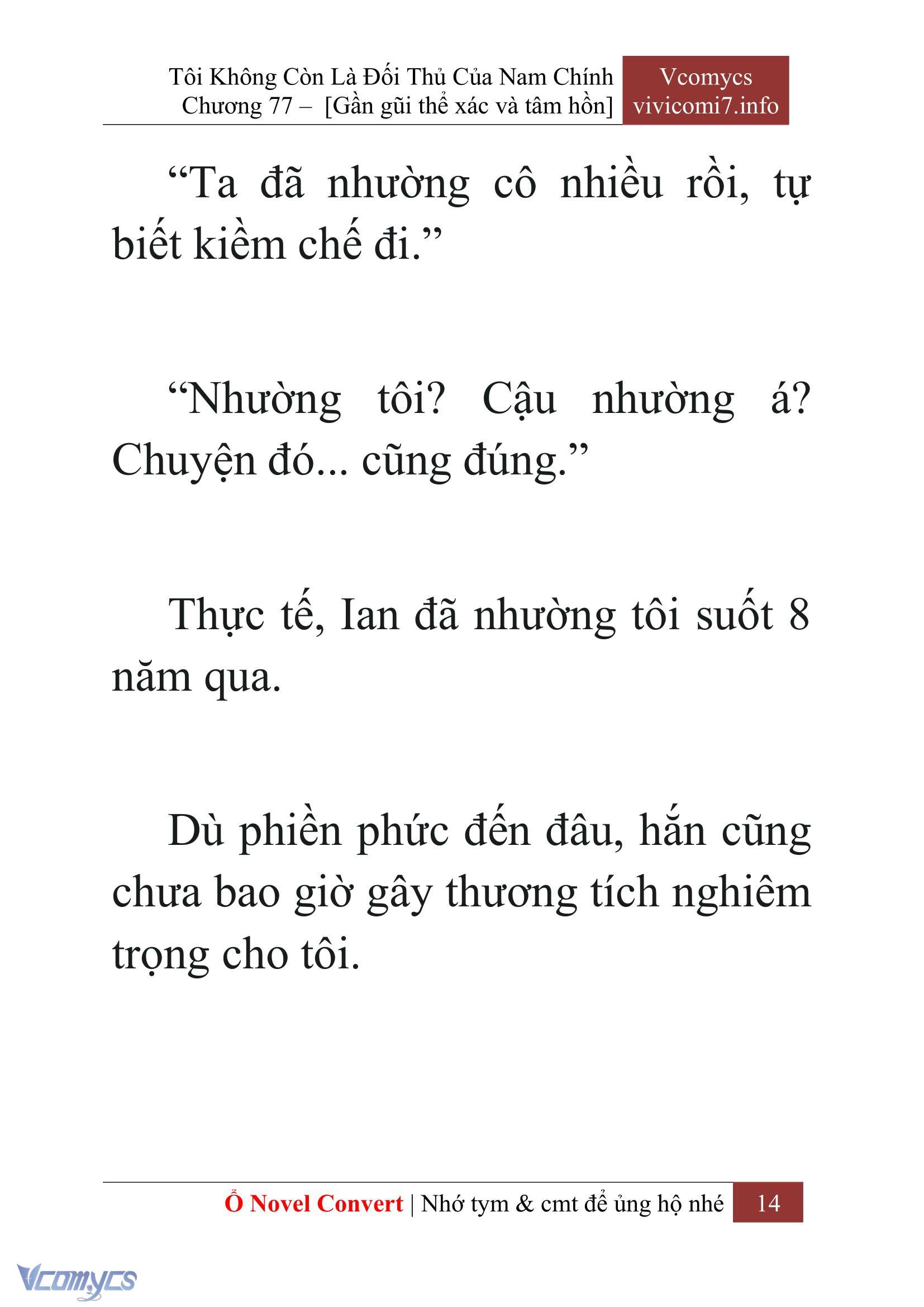 [Novel] Tôi Không Còn Là Đối Thủ Của Nam Chính Chap 77 - Trang 2