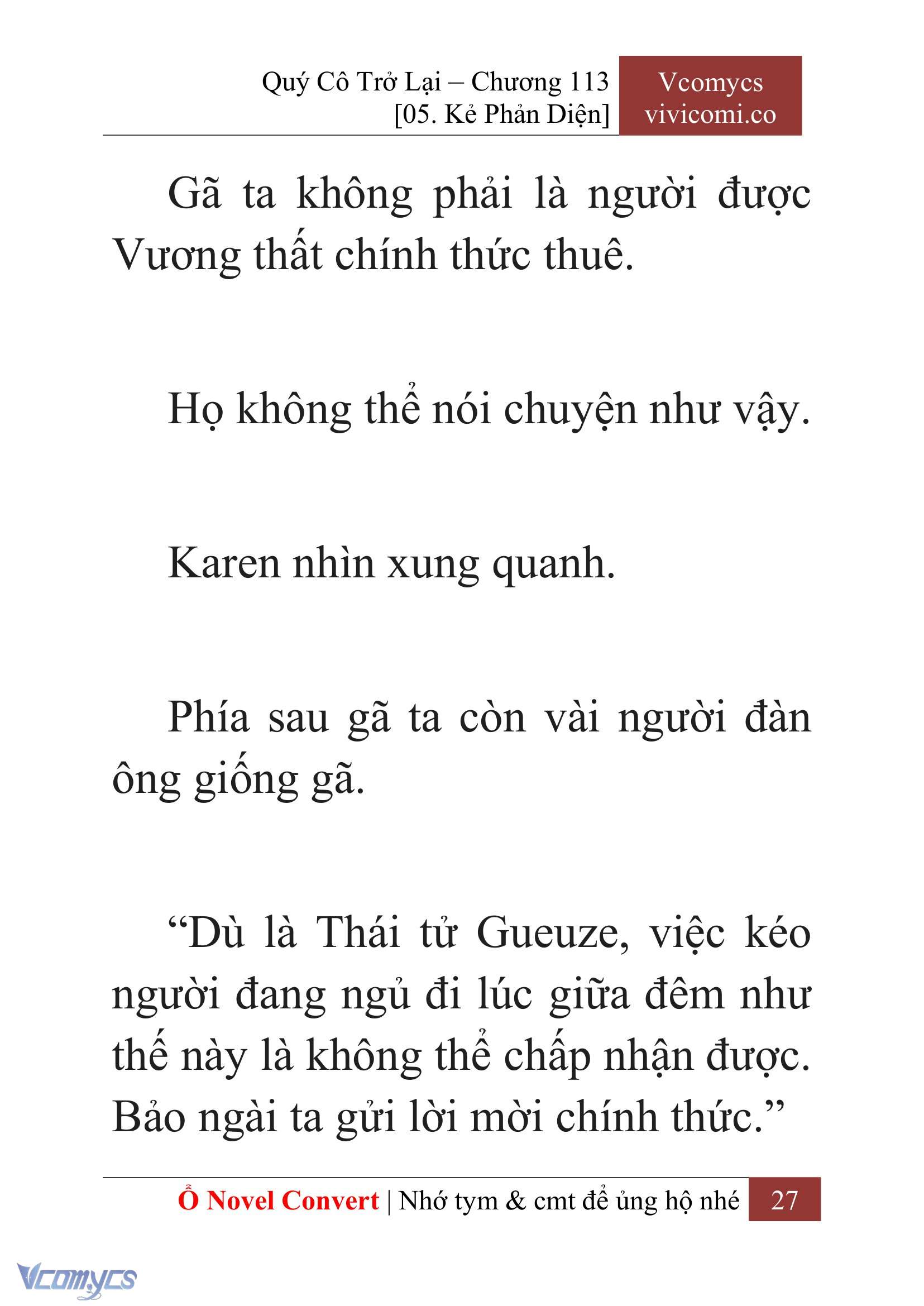 [Novel] Quý Cô Trở Lại Chap 113 - Trang 2