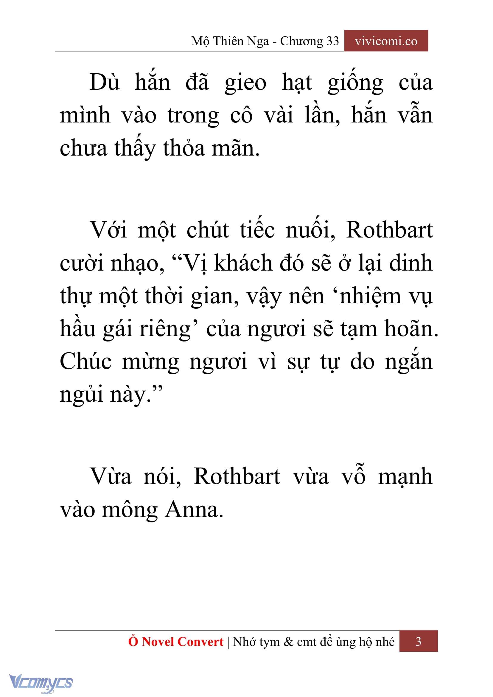 [Novel] Mộ Thiên Nga Chap 33 - Trang 2