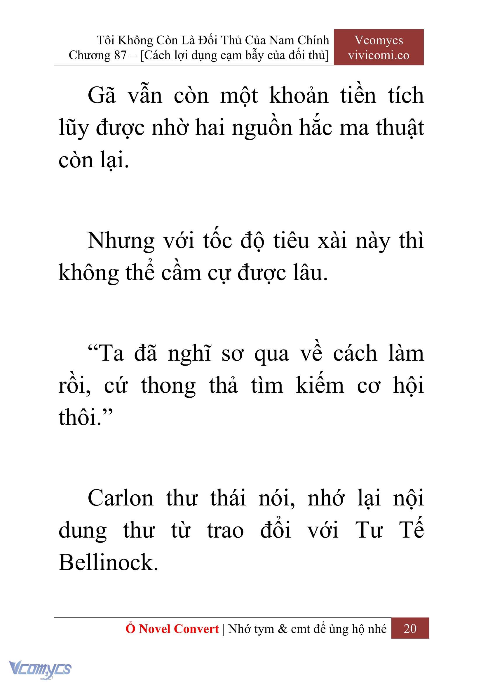[Novel] Tôi Không Còn Là Đối Thủ Của Nam Chính Chap 87 - Trang 2