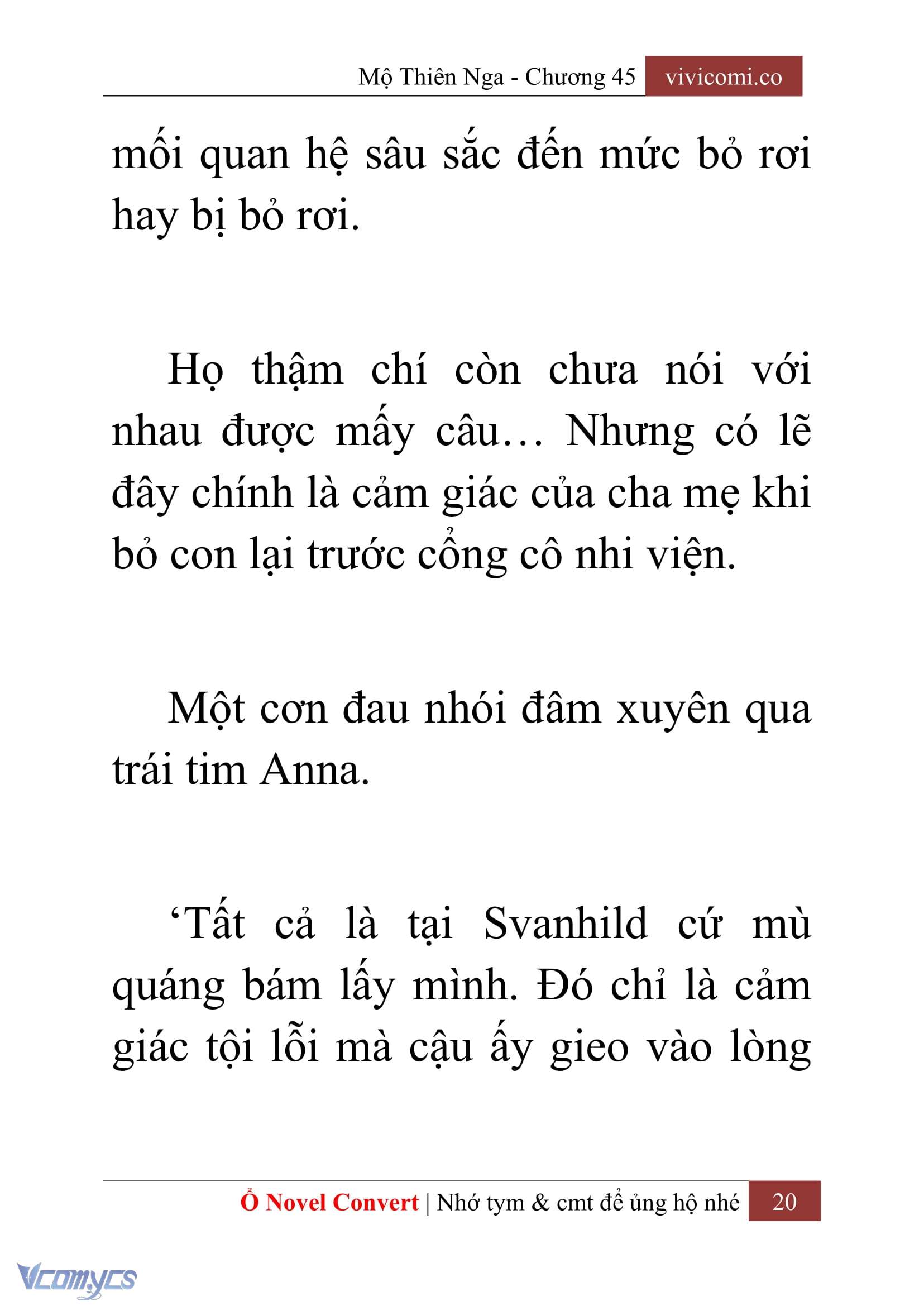 [Novel] Mộ Thiên Nga Chap 45 - Trang 2
