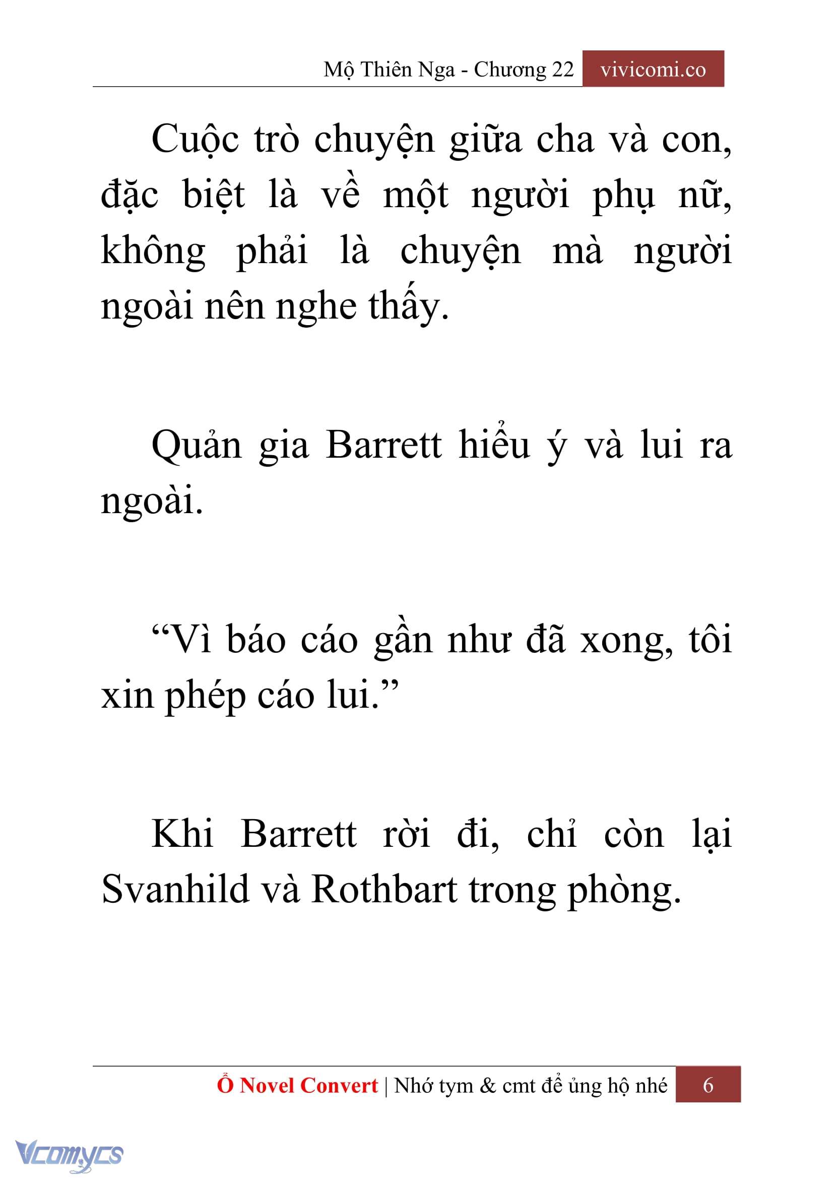 [Novel] Mộ Thiên Nga Chap 22 - Trang 2