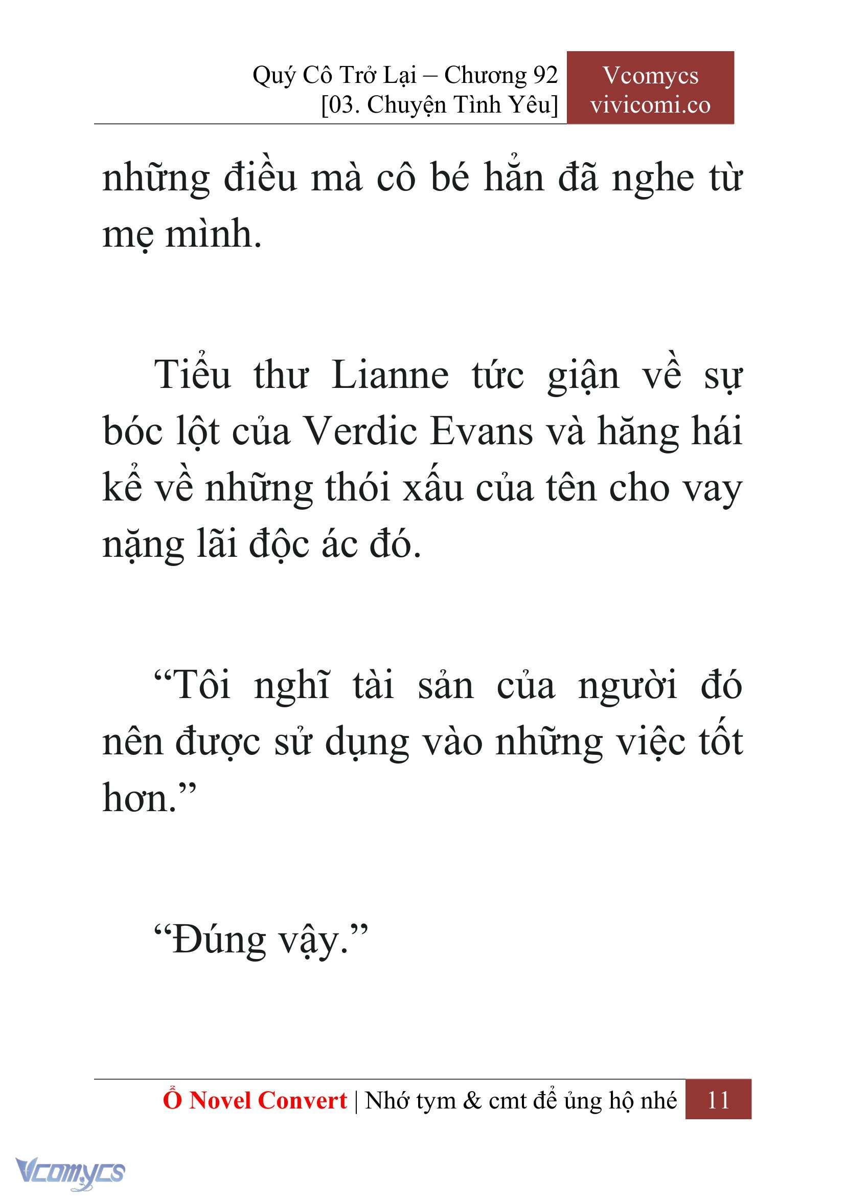 [Novel] Quý Cô Trở Lại Chap 92 - Trang 2