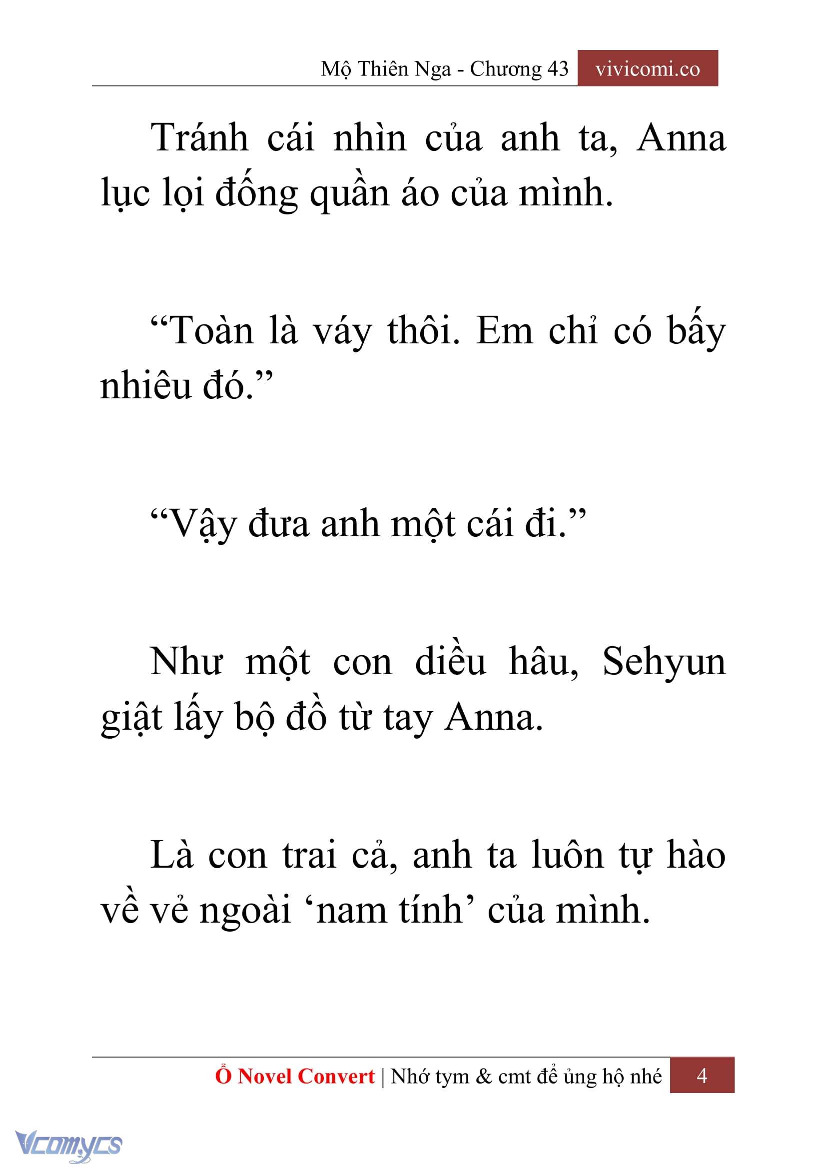 [Novel] Mộ Thiên Nga Chap 43 - Trang 2