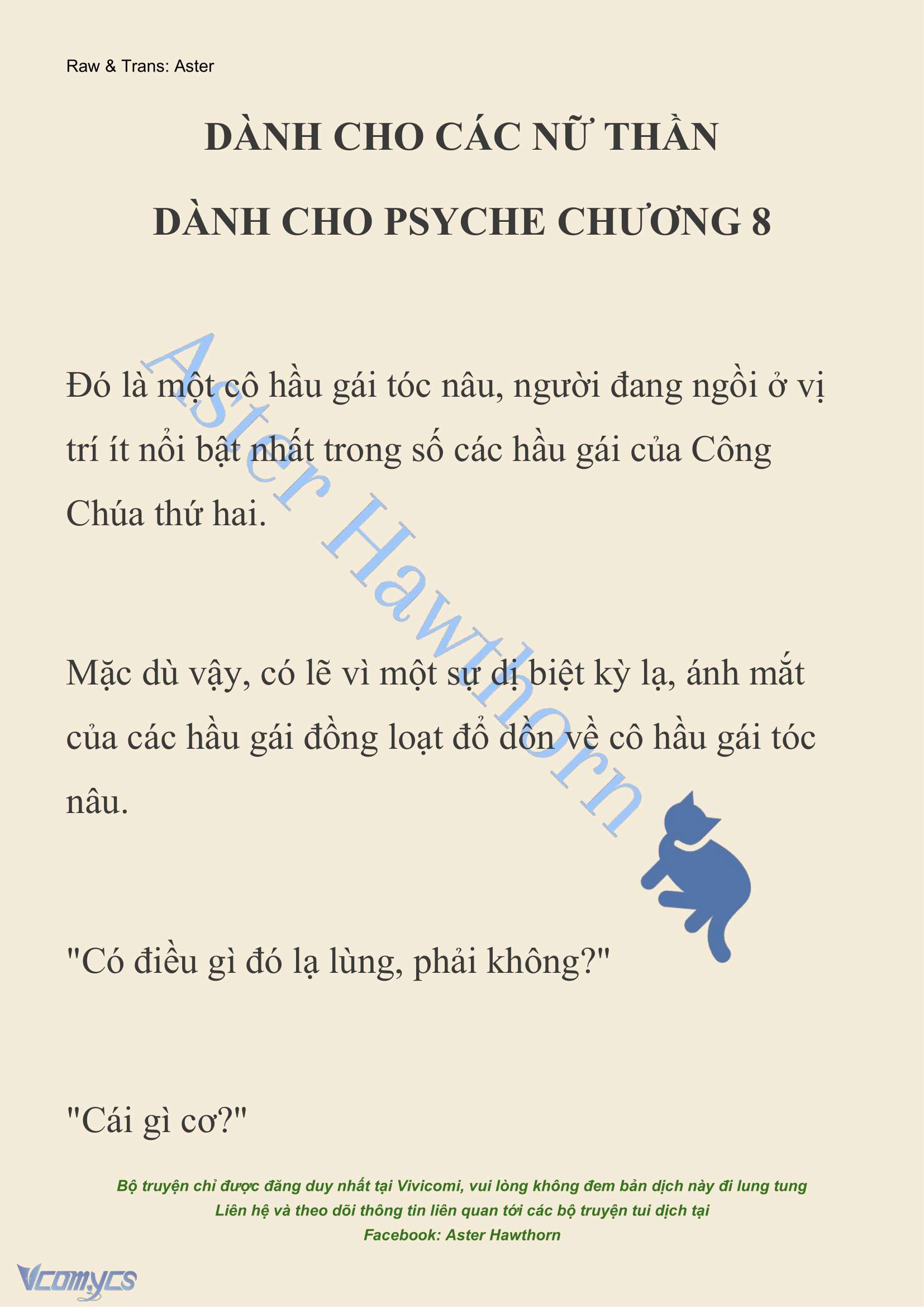 [NOVEL] Dành Cho Các Nữ Thần: Dành cho Psyche Chap 8 - Trang 2