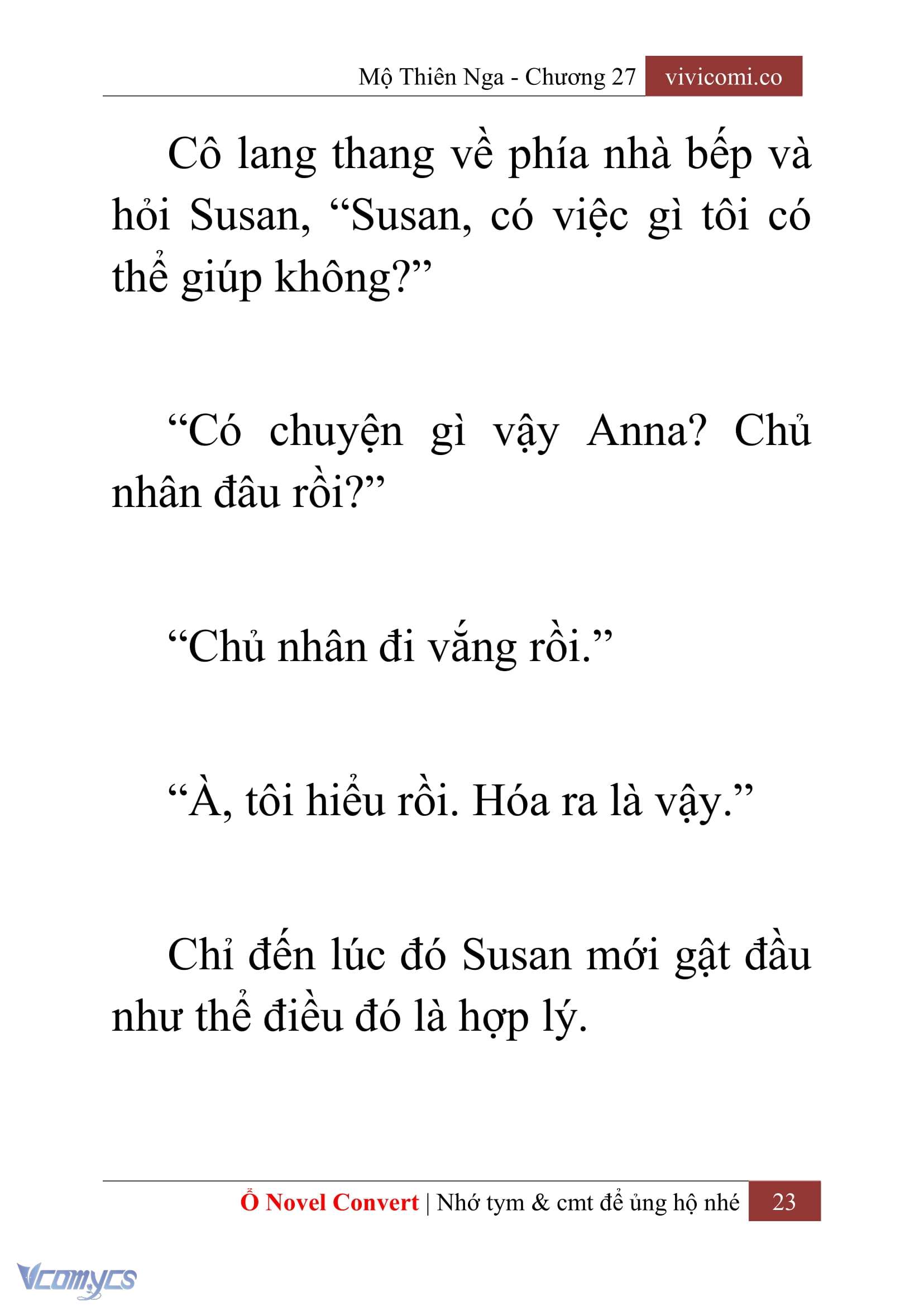 [Novel] Mộ Thiên Nga Chap 27 - Trang 2