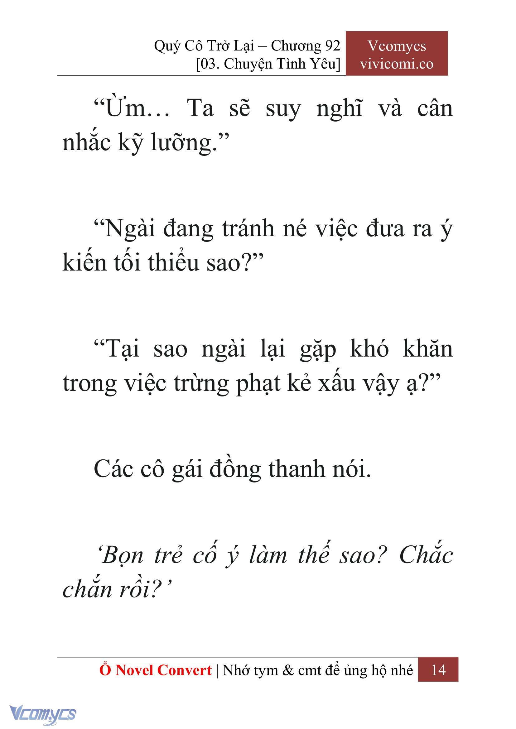 [Novel] Quý Cô Trở Lại Chap 92 - Trang 2